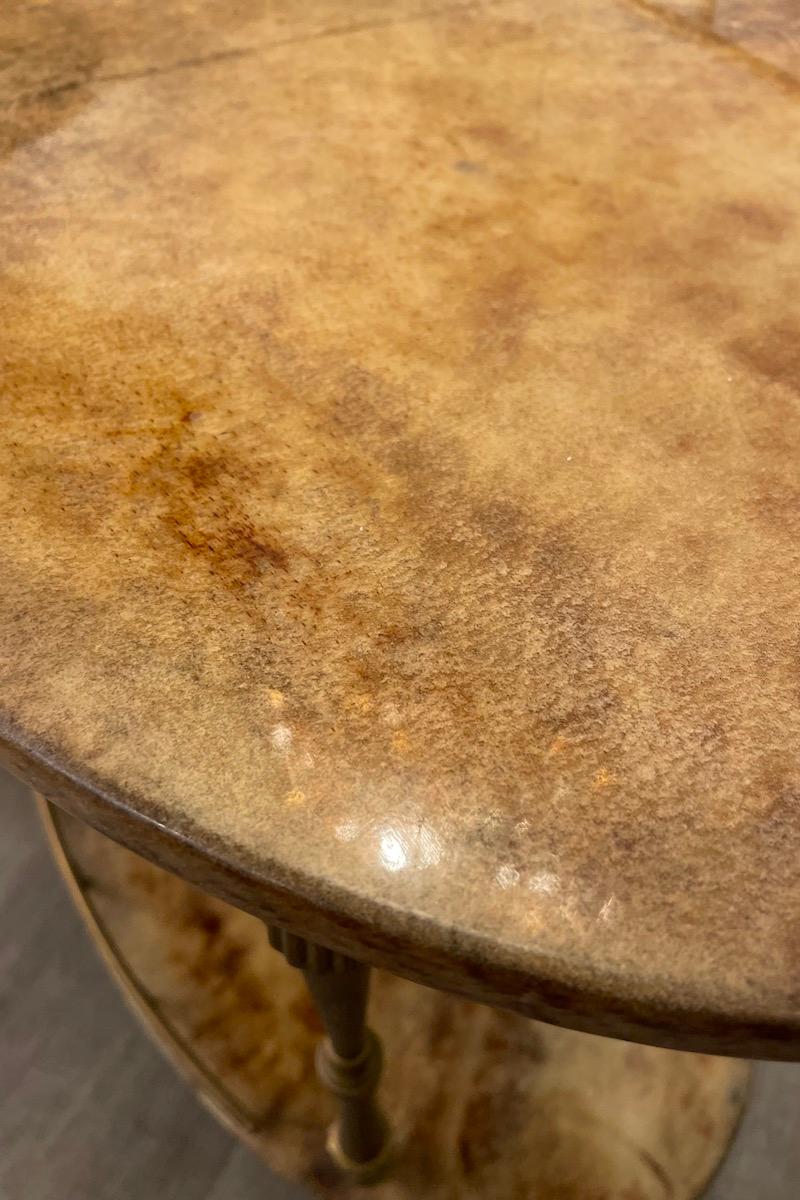 1950s Aldo Tura Glazed parchment cart For Sale 1