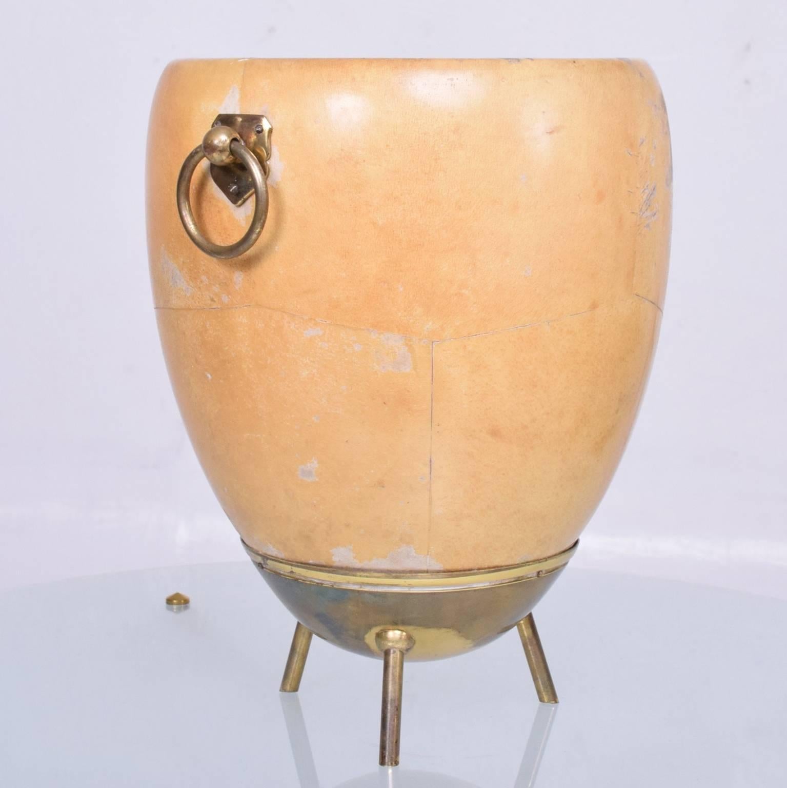 1950s Aldo Tura Goatskin and Brass Ice/Champagne Bucket, Midcentury 6