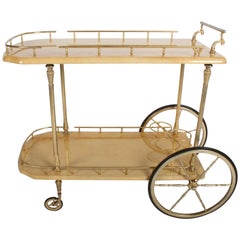 1950s Aldo Tura Goatskin Bar Cart Server, Italy 