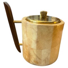 1950s Aldo Tura Mid-Century Modern Goatskin and Brass Ice Bucket