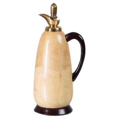 Vintage 1950s Aldo Tura Mid-Century Modern Goatskin and Brass Italian Cocktail Jug