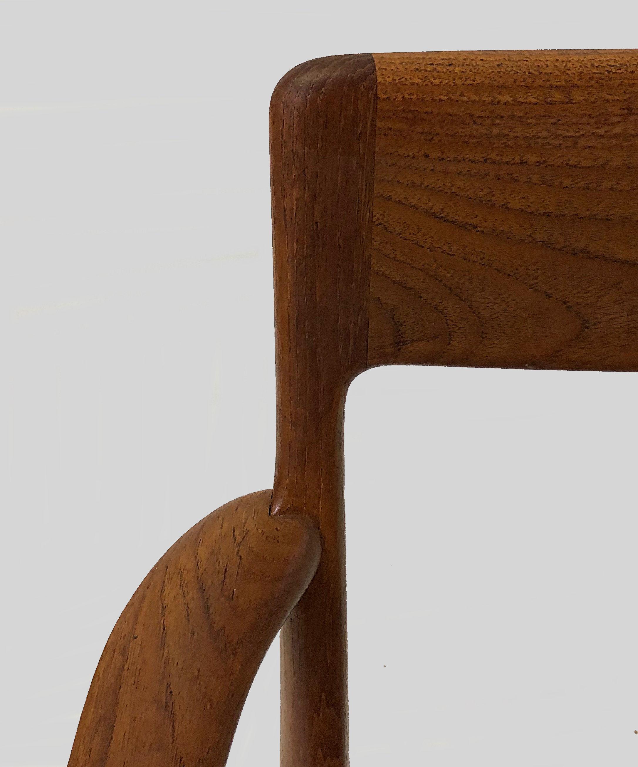 Scandinavian Modern Alfred Christensen Refinished Boomerang Armchairs in Teak, - Custom Upholstery