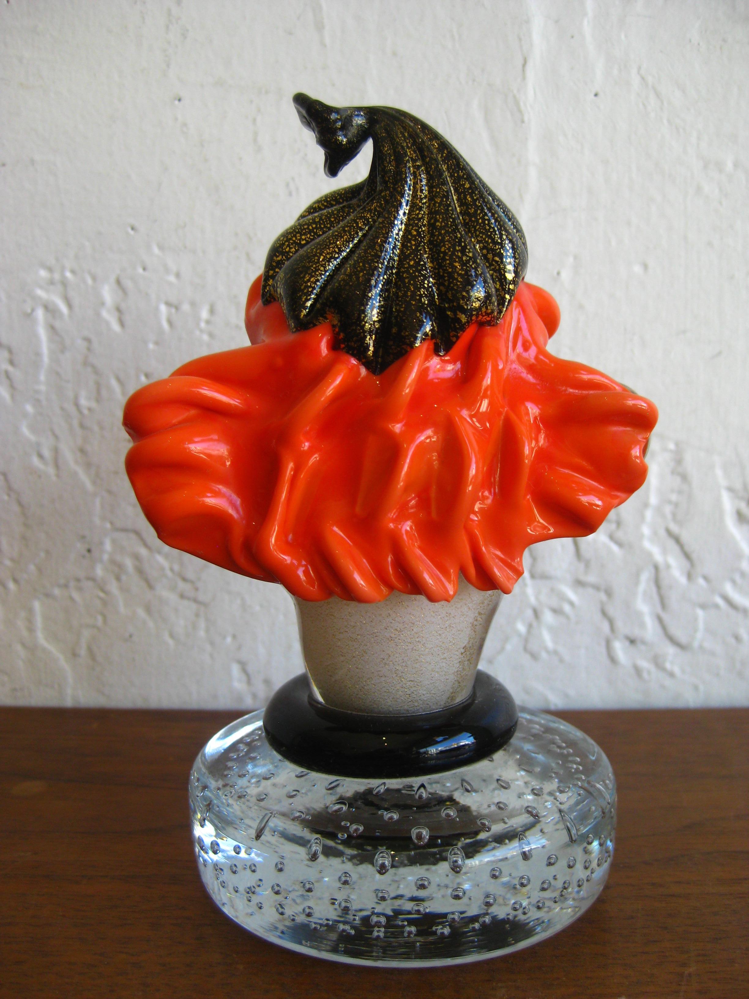 1950s Alfredo Barbini Italian Art Glass Murano Clown Bust Sculpture For Sale 3