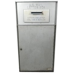 Retro 1950s All Aluminum United States Mail Letter Box, Manufactured by Bommer