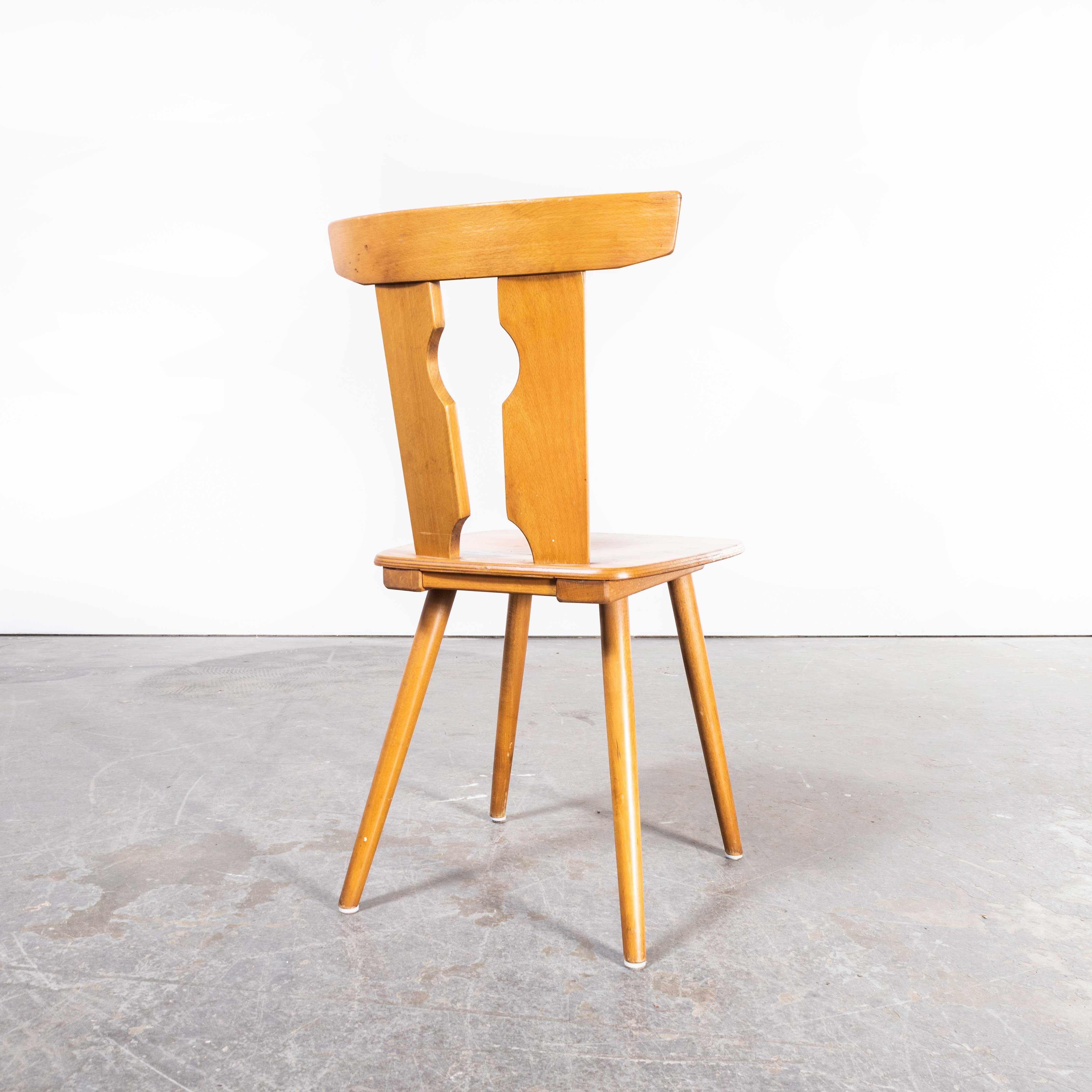 French 1950's Alsace Regional Blonde Dining Chair - Set Of Six For Sale