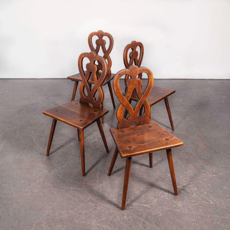 1950s Alsace Regional Figure of Eight Dining Chairs, Set of Four at 1stDibs