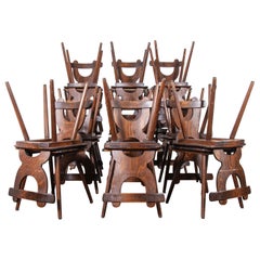 1950s Alsace Regional Oak Dining Chair, Set of Twenty Five