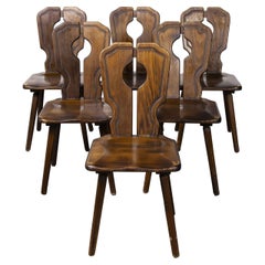 1950's Alsace Regional Open Back Dining Chair, Set of Six