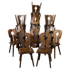Retro 1950's Alsace Regional Open Back Dining Chair, Various Quantities Available