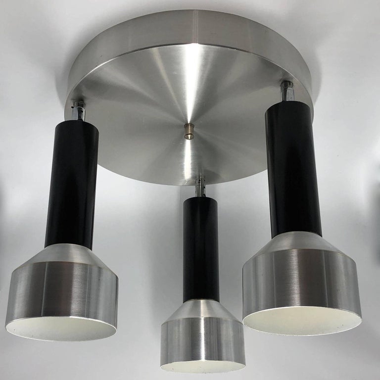 Dutch 1950s Aluminium Three-Spot Ceiling Lamp by Philips, Holland For Sale