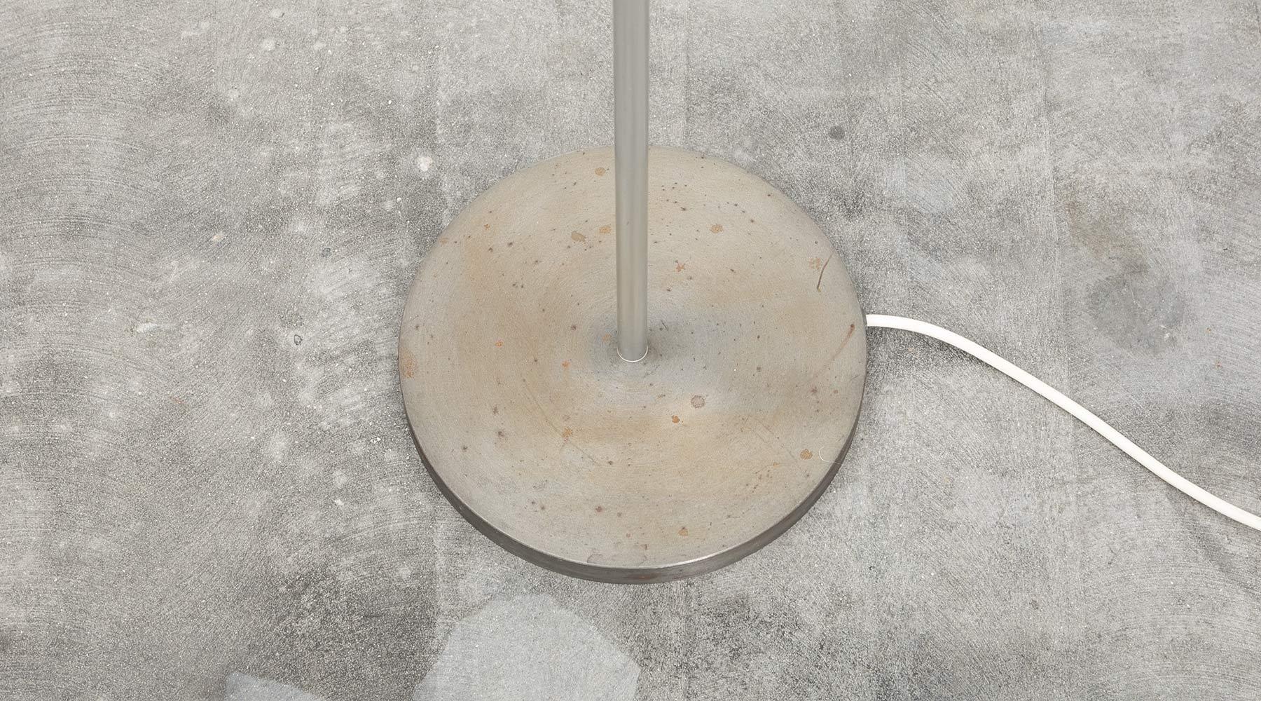 Mid-Century Modern 1950s Aluminum and Steel Floor Lamp by German Designer Otl Aicher For Sale