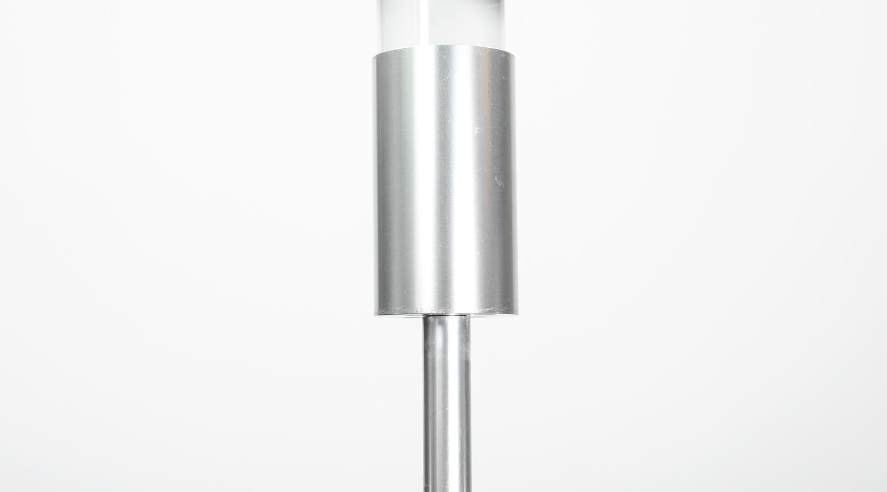 Mid-20th Century 1950s Aluminum and Steel Floor Lamp by German Designer Otl Aicher For Sale