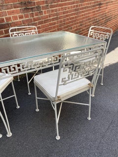 1950s Aluminum Greek Key Patio Set By Molla