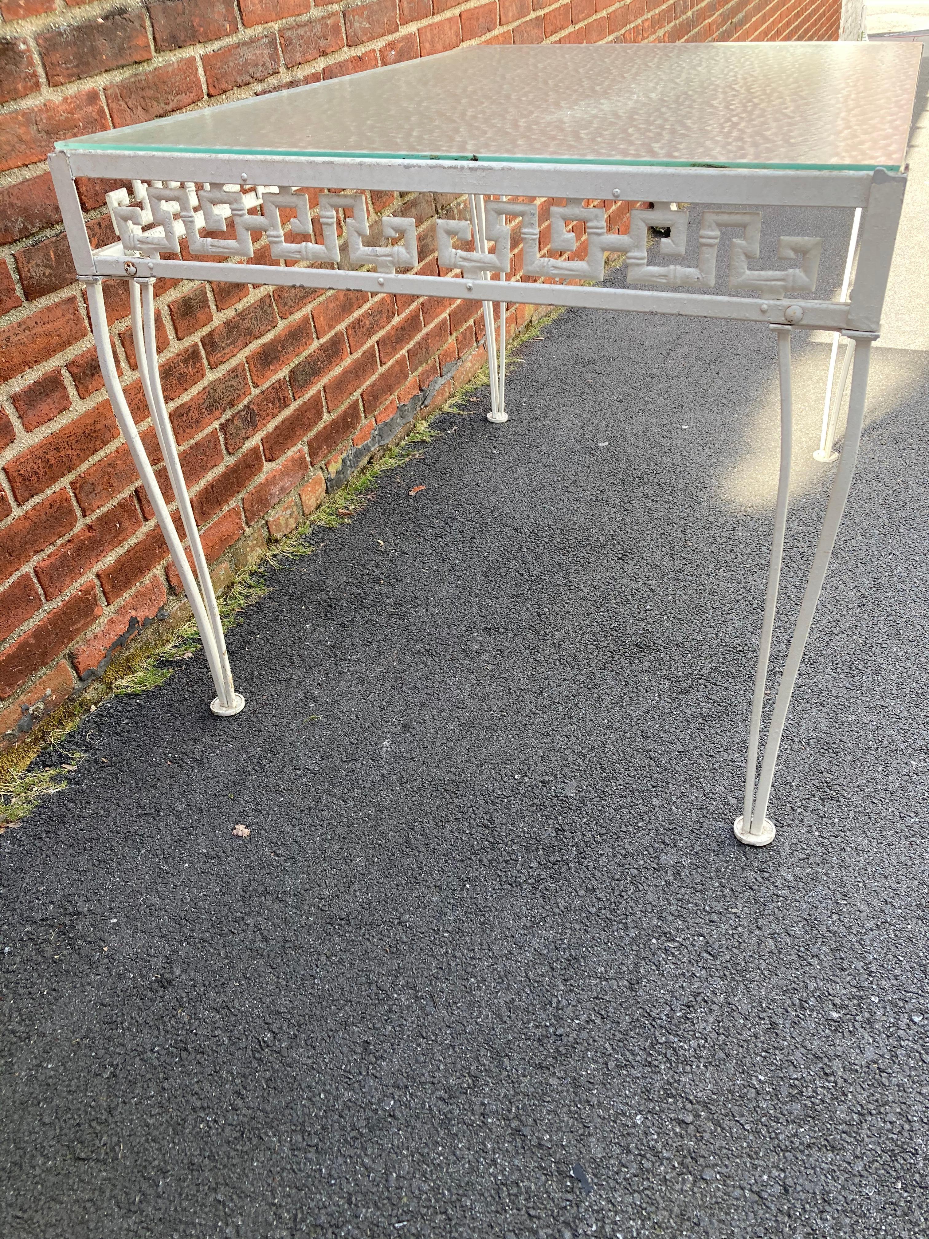 Mid-20th Century 1950s Aluminum Greek Key Patio Set By Molla
