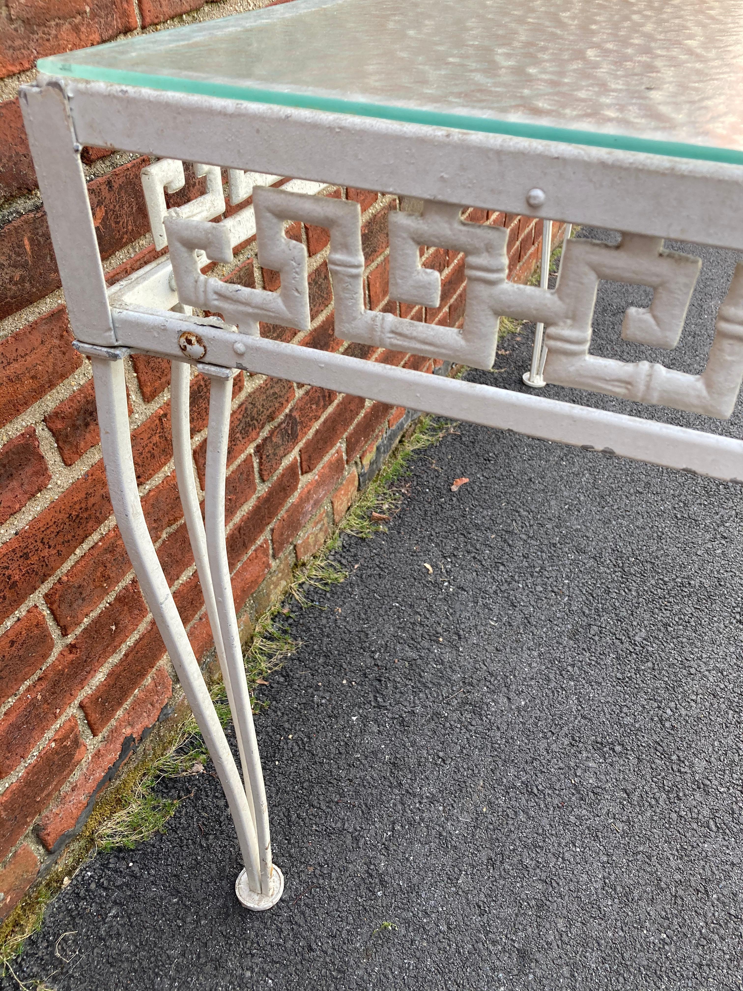 1950s Aluminum Greek Key Patio Set By Molla 3