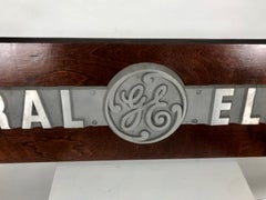 1950s Aluminum on Wood General Electric Logo, Sign Plaque