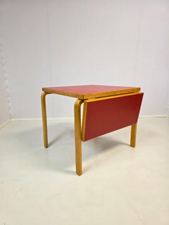 1950's Alvar Aalto's Dropleaf Table Model DLC81 Red Linoleum Top