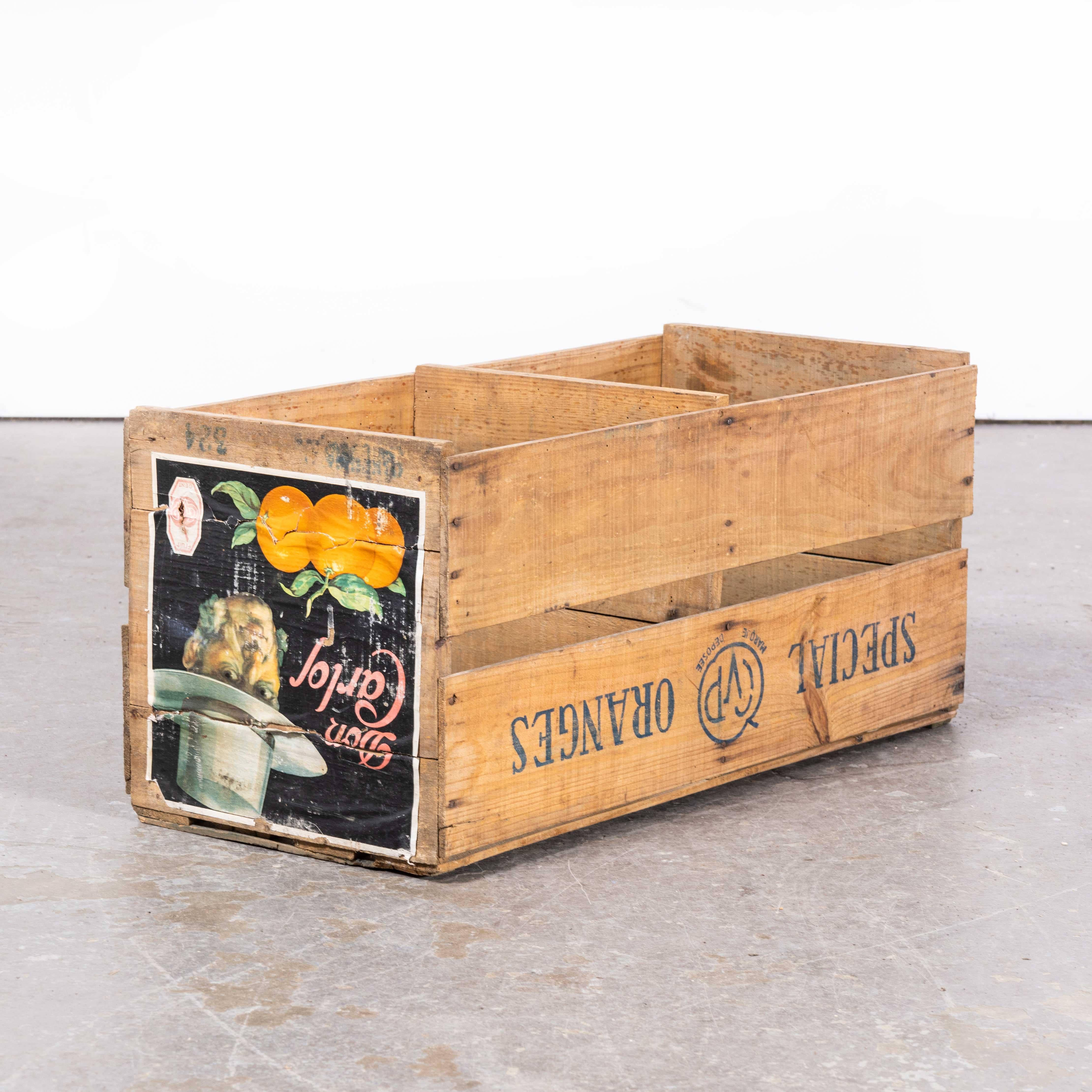 1950s American Branded Produce Crate
1950s American Branded Produce Crate. Good honest produce crate with distinct branding.

WORKSHOP REPORT
Our workshop team inspect every product and carry out any needed repairs to ensure that everything