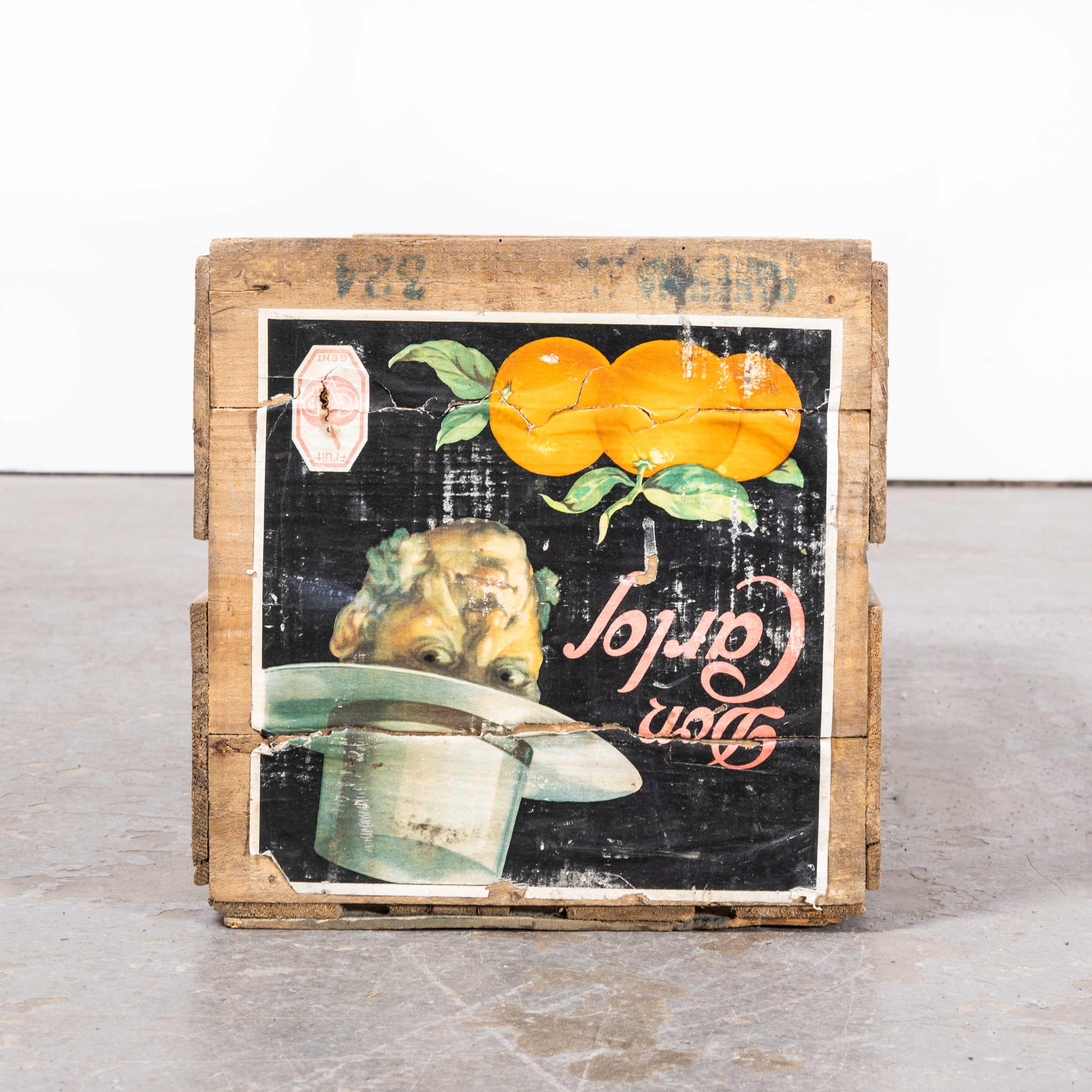 European 1950s American Branded Produce Crate