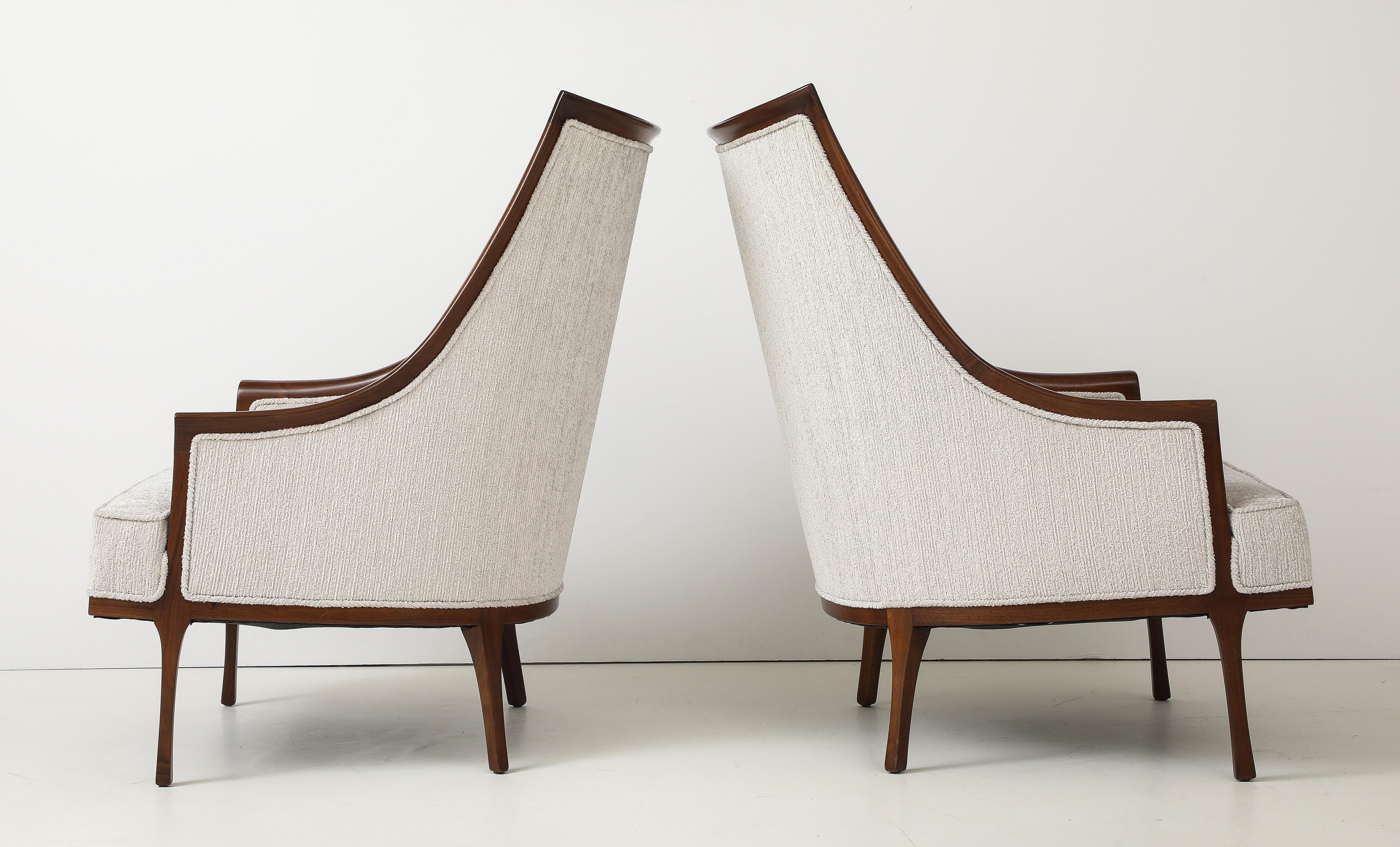 Poltrone scultoree in noce di design americano degli anni '50 in vendita 5