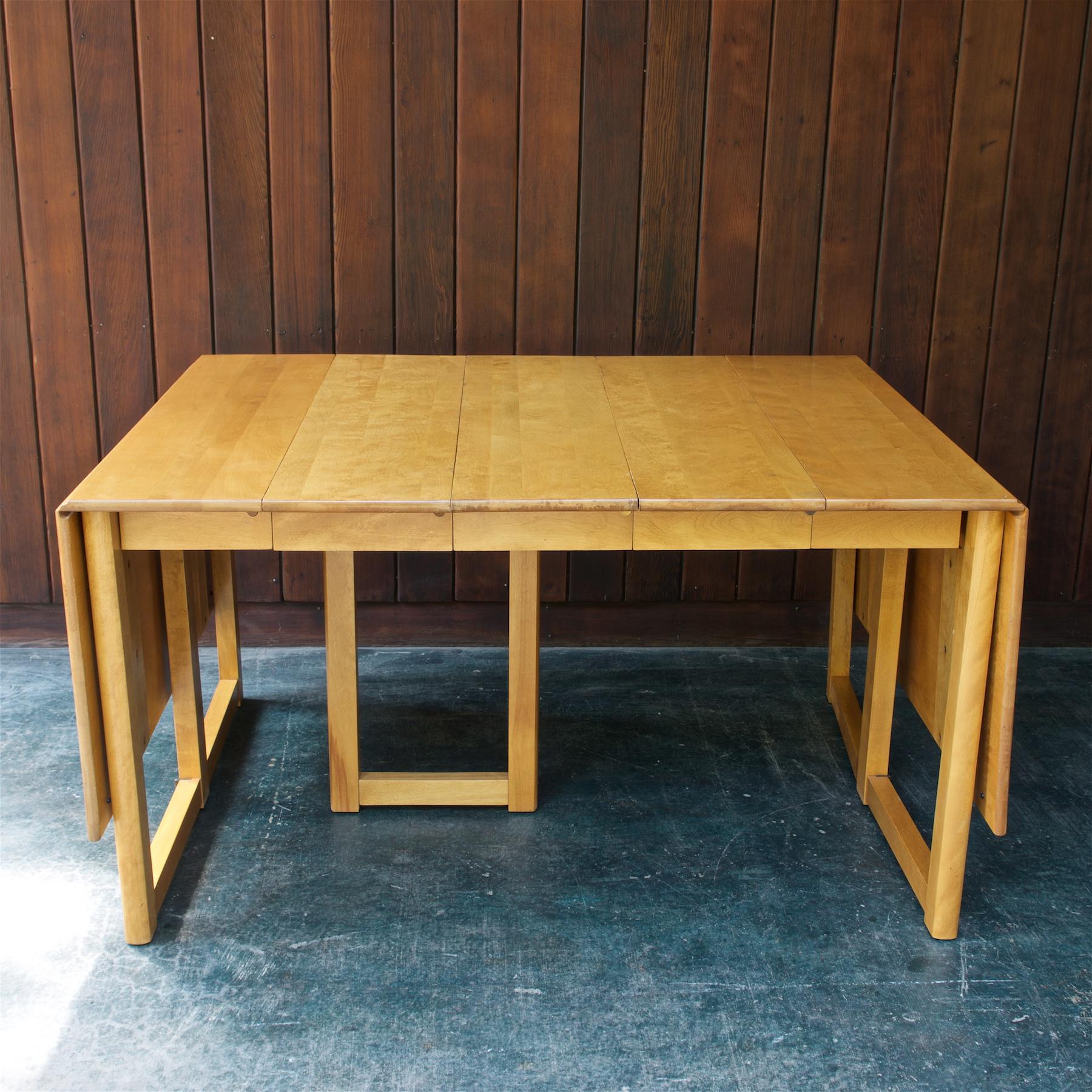 Milieu du XXe siècle Table de salle à manger américaine des années 1950 de style ferme, mi-siècle moderne, minimaliste et rustique