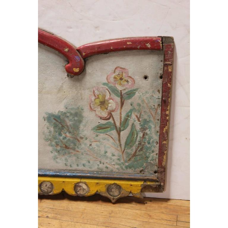 Primitive 1950s American Hand-Painted Carnival Ride Panel For Sale