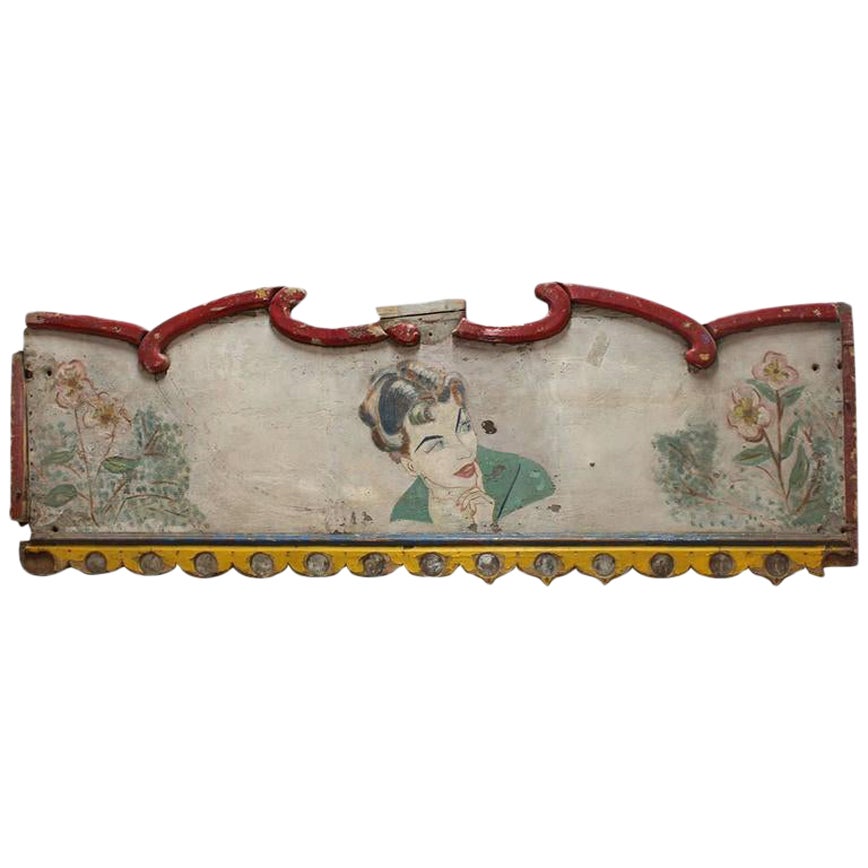1950s American Hand-Painted Carnival Ride Panel