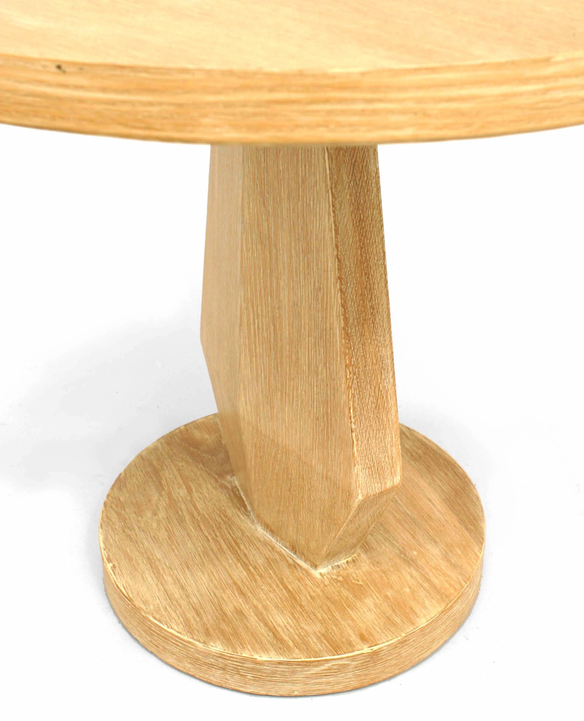 Mid-20th Century American Mid-Century Limewood Round End Table For Sale