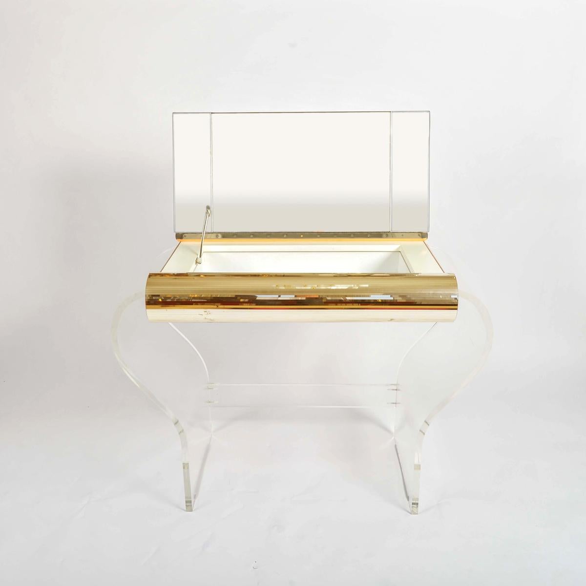 lucite dressing table