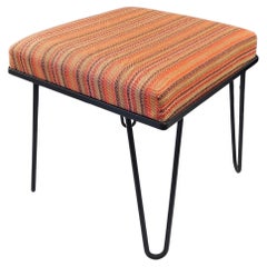 1950's American Mid-Century Modern Atomic Age Hairpin Legs Stool