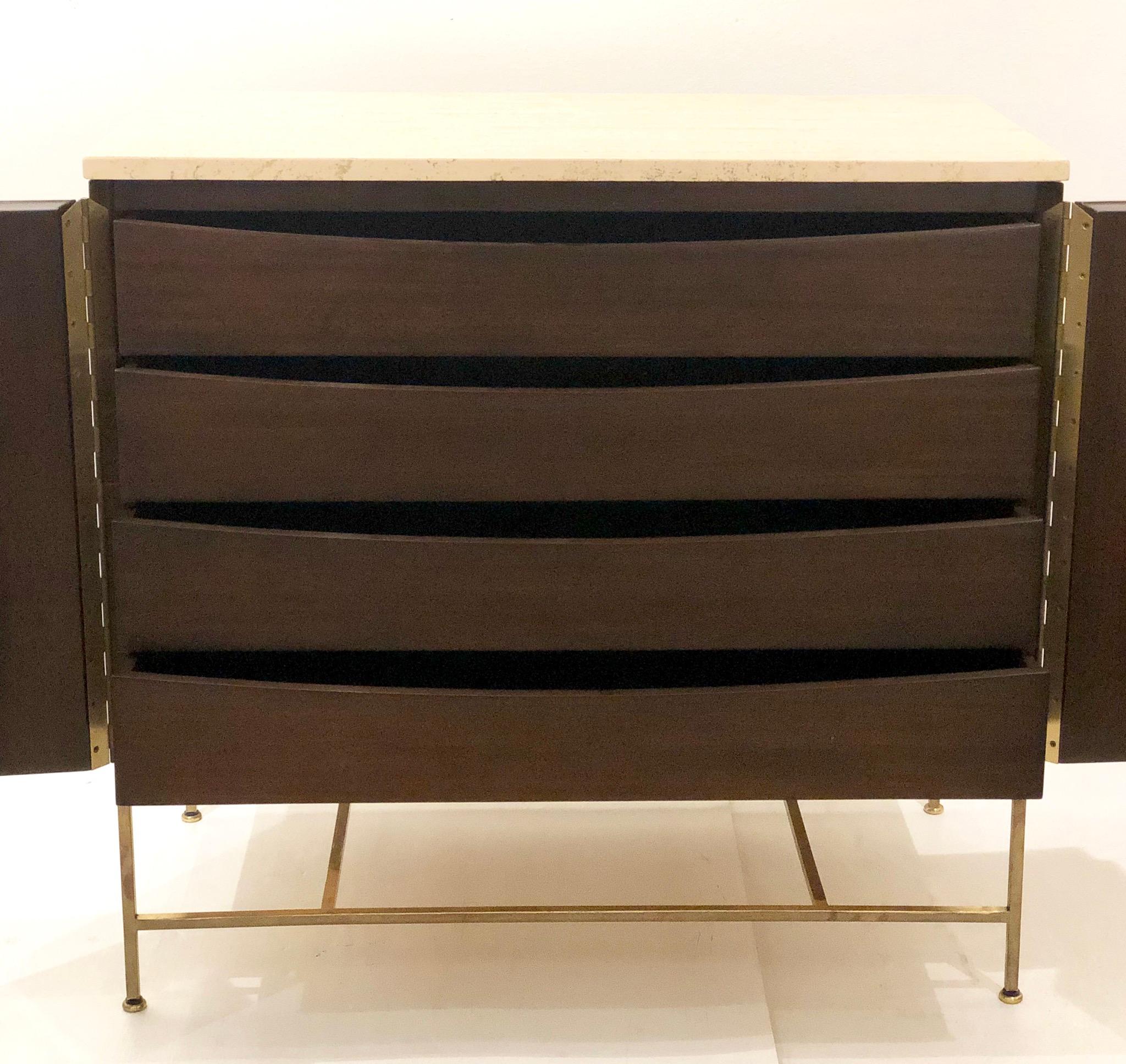 Brass 1950s American Mid-Century Modern Paul McCobb Dresser-Cabinet Calvin Group