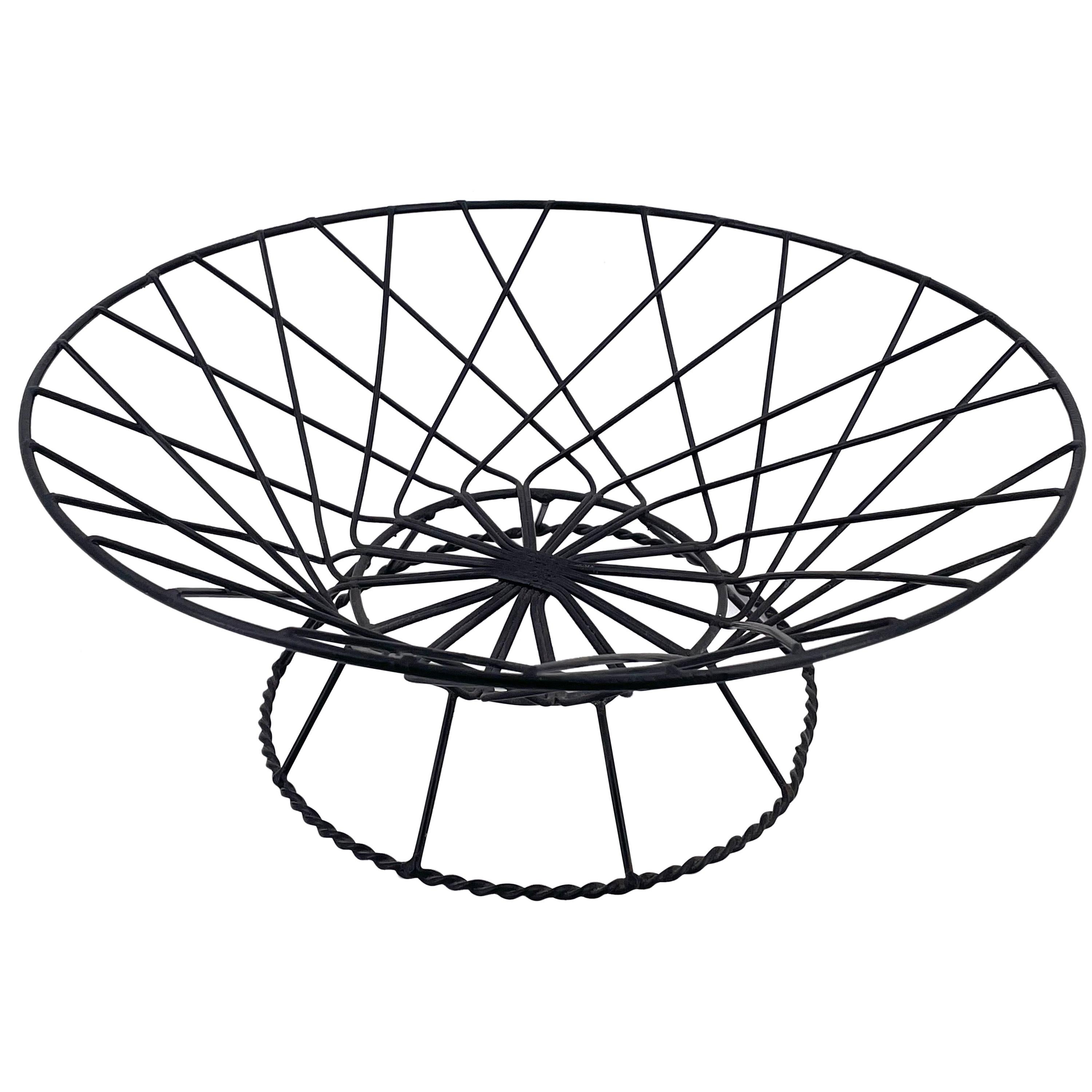 1950s American Midcentury Atomic Age Metal Wire Fruit Basket