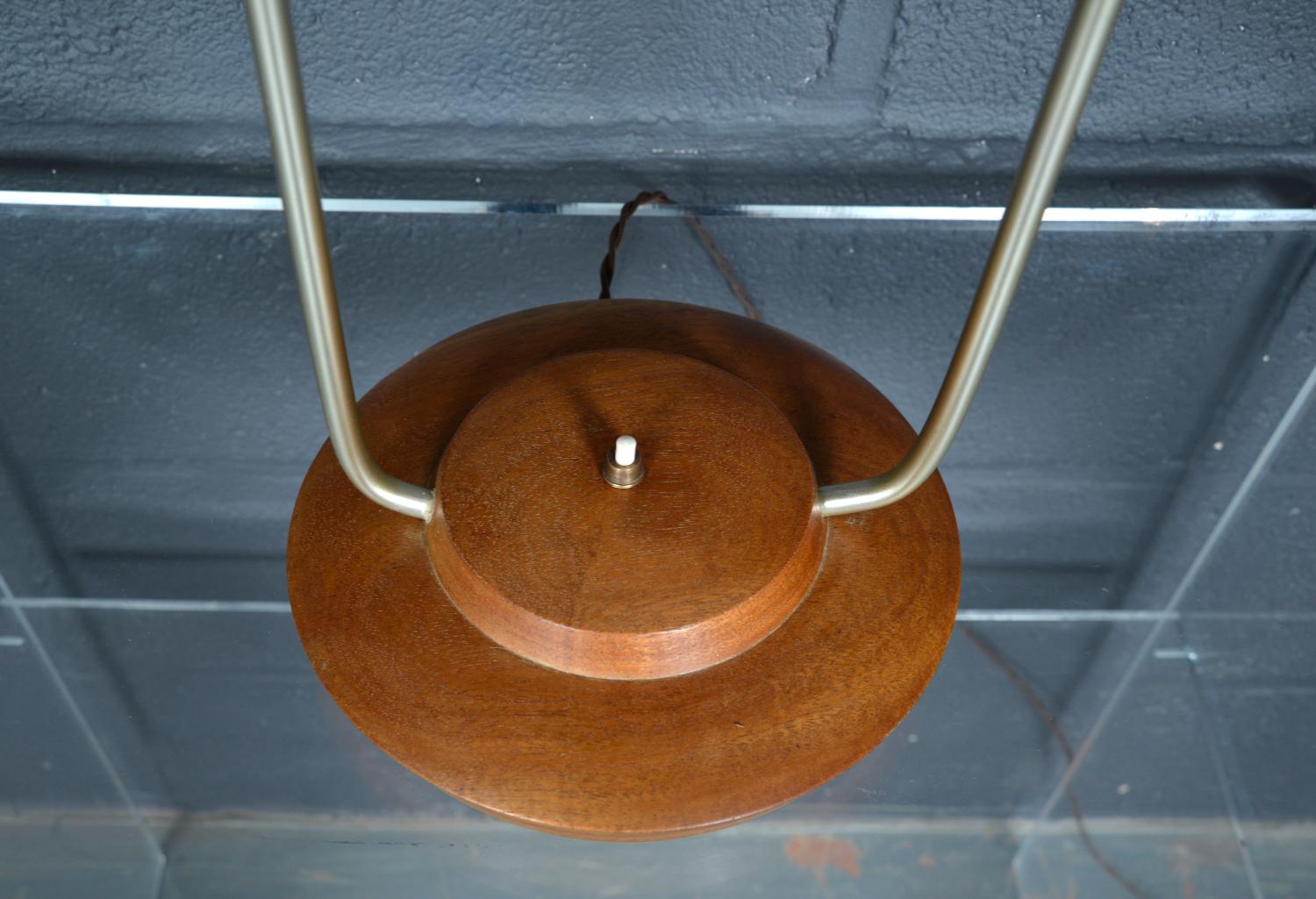 1950s American Midcentury Tiki Twin Arm Asymmetric Chrome Teak Table Lamp en vente 9