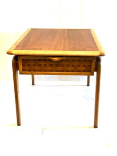 1950s American Modern Walnut End Side Table Atomic Age