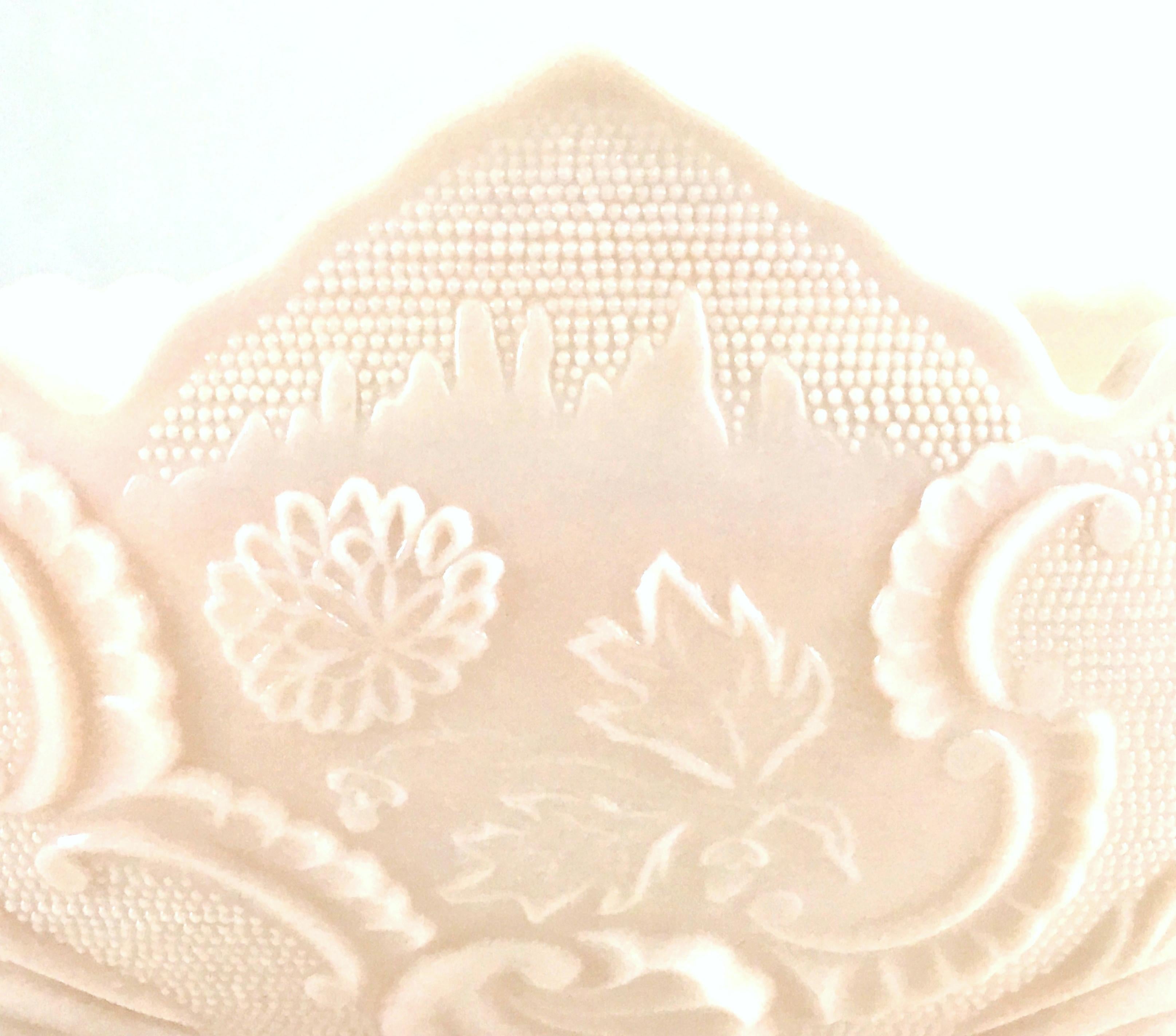 1950'S American Pink Milk Glass Candy Dish & Footed Bowl S/3 For Sale 1