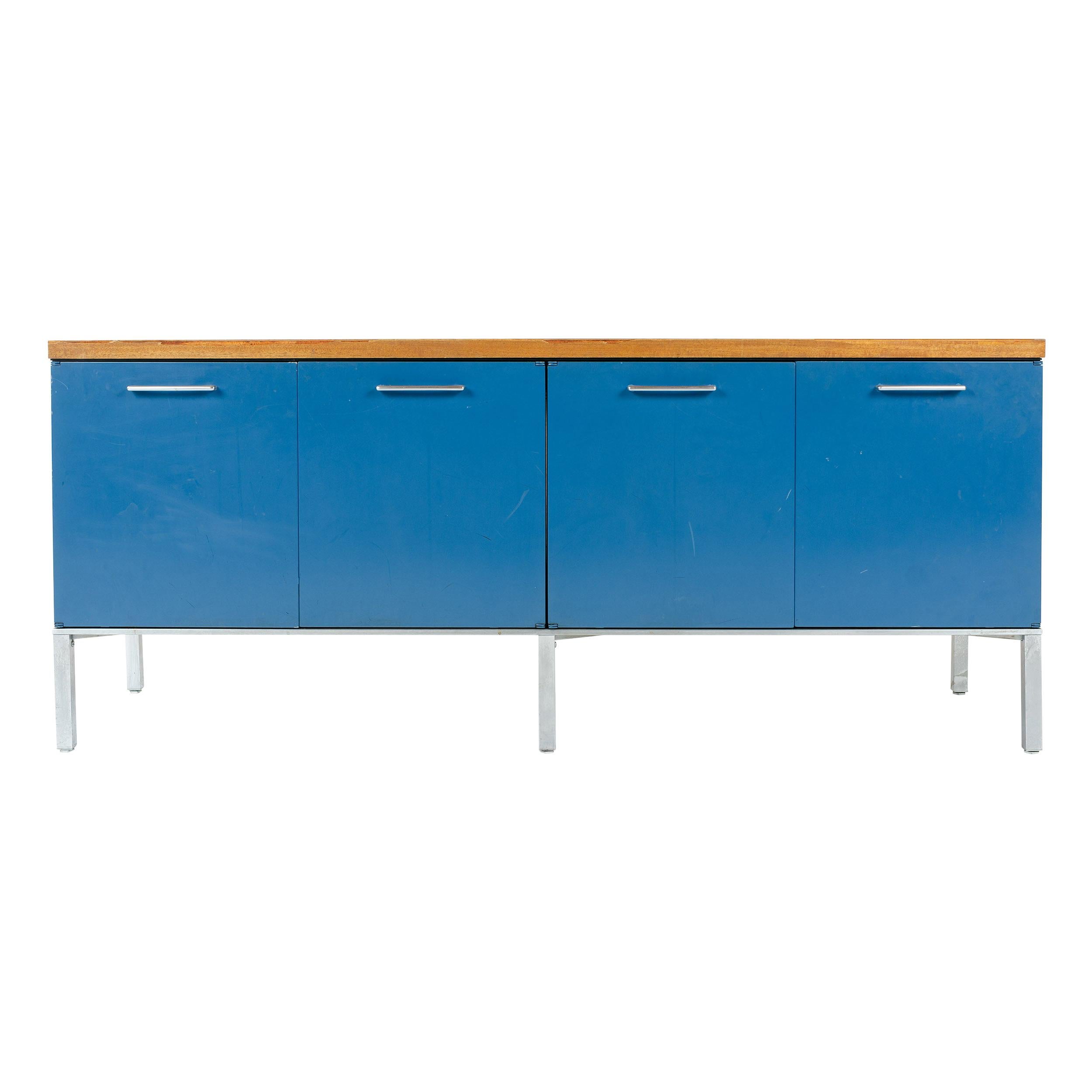 1950s American Steel and Walnut Credenza by General Fireproofing