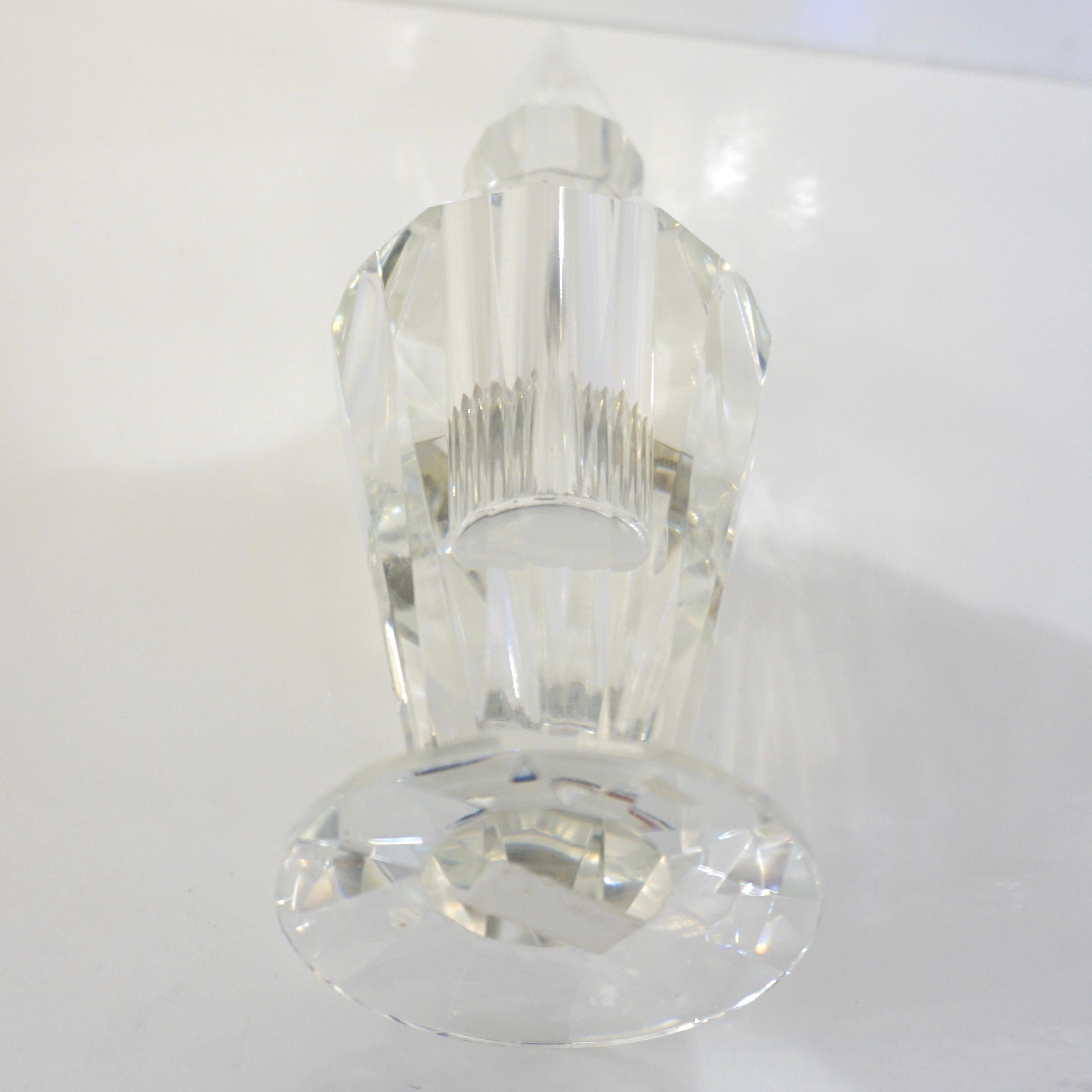 1950er American Vintage Diamond Cut Multi Faceted Tall Crystal Parfümflasche (amerikanisch) im Angebot