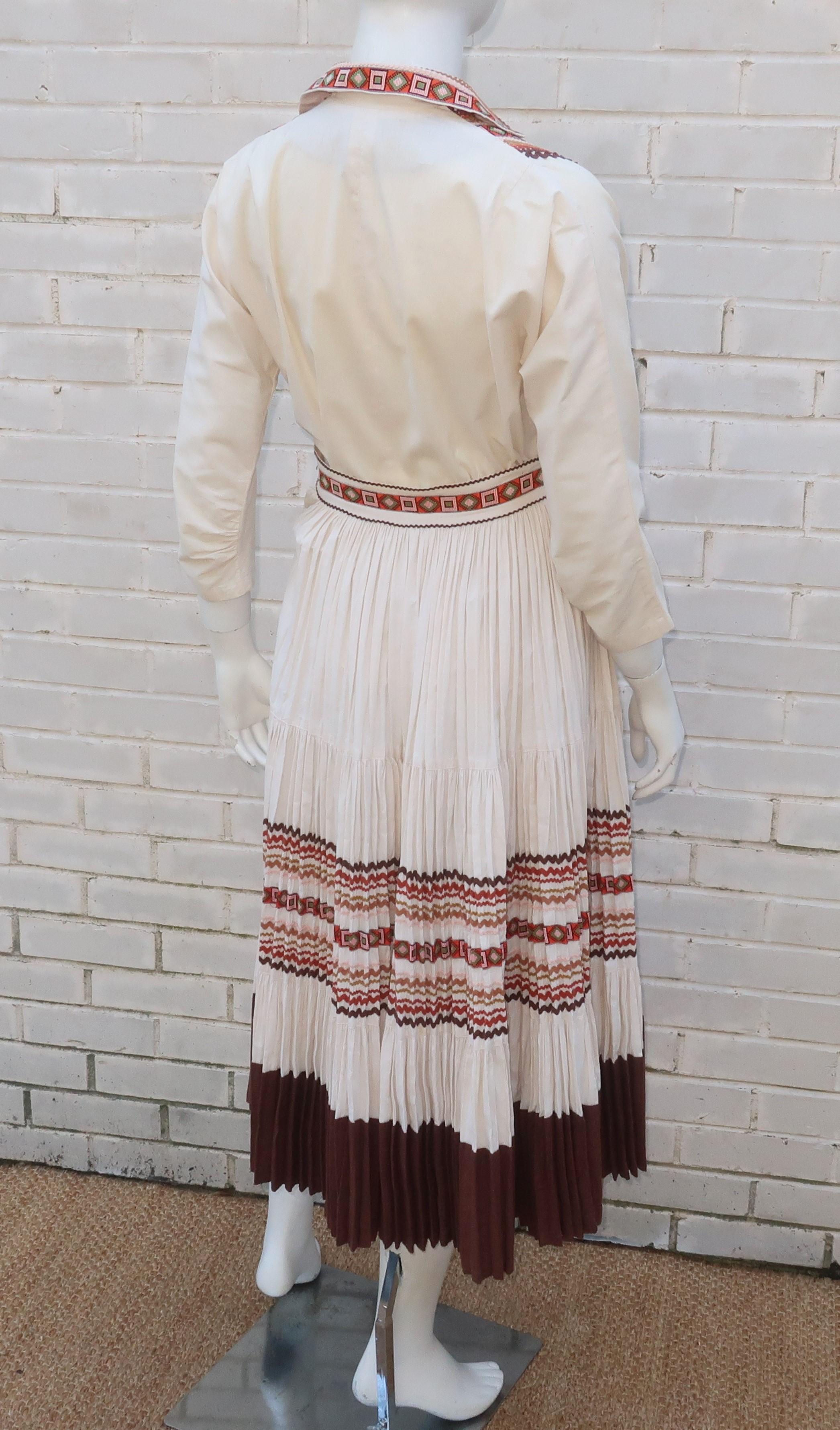 1950er Amerikanisches Western Wear zweiteiliges Patio-Kleid 1
