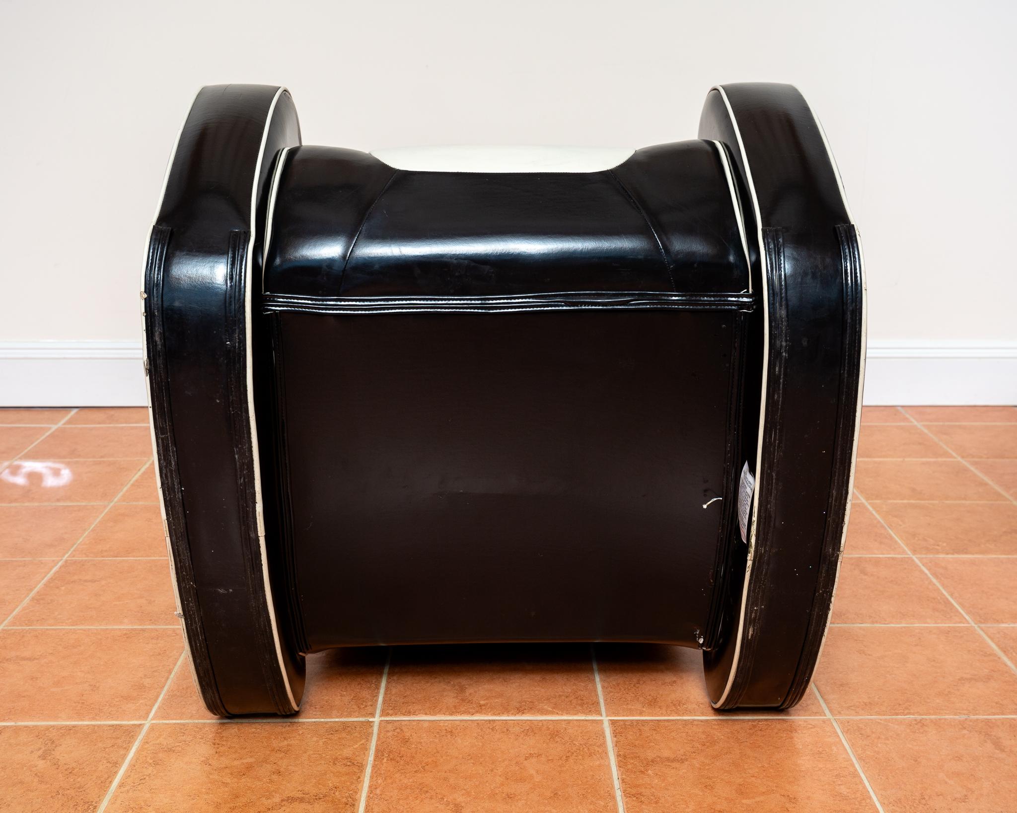1950s Americana Style Rocking Chair Art Deco Lounge Chair Black White Armchair en venta 14