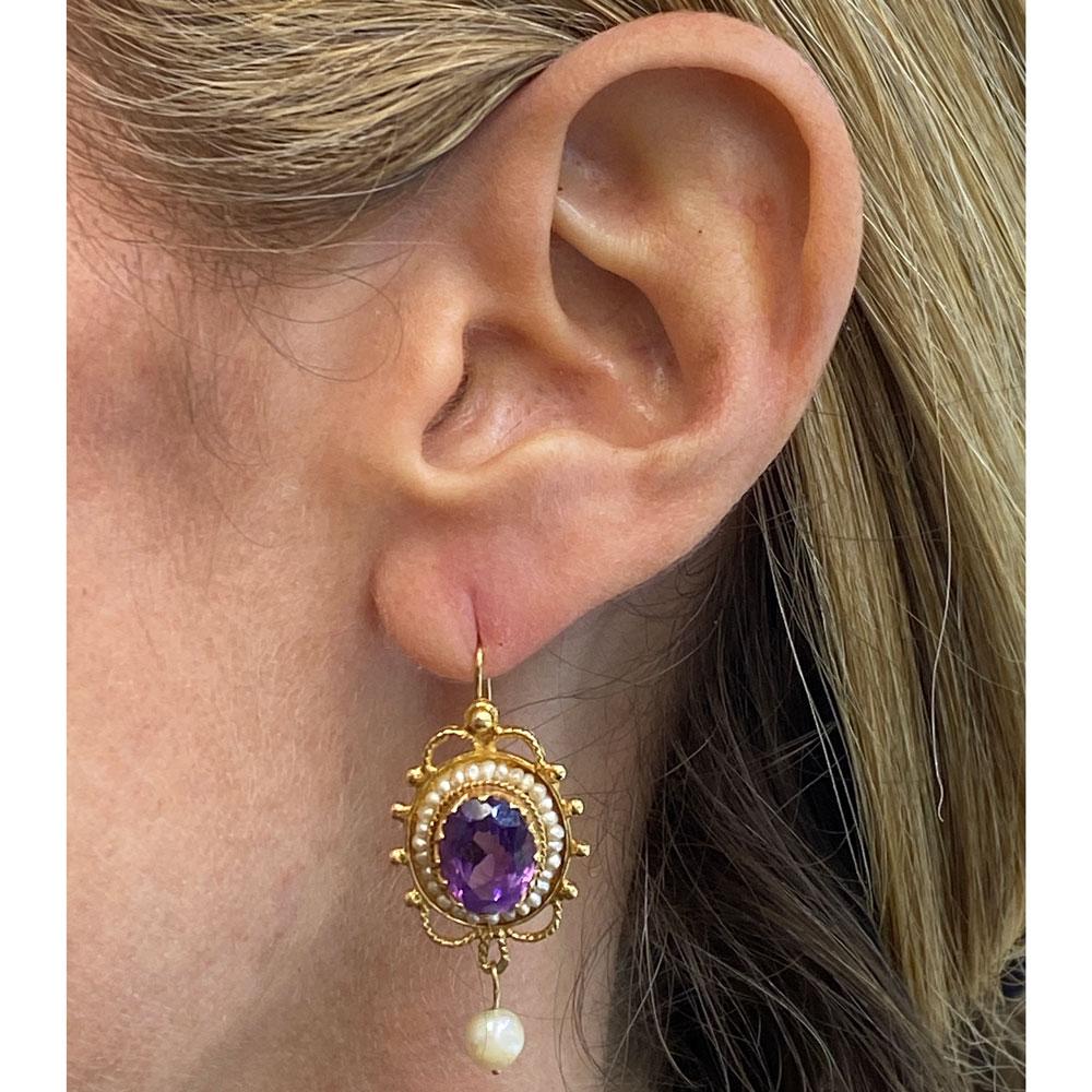 antique seed pearl earrings