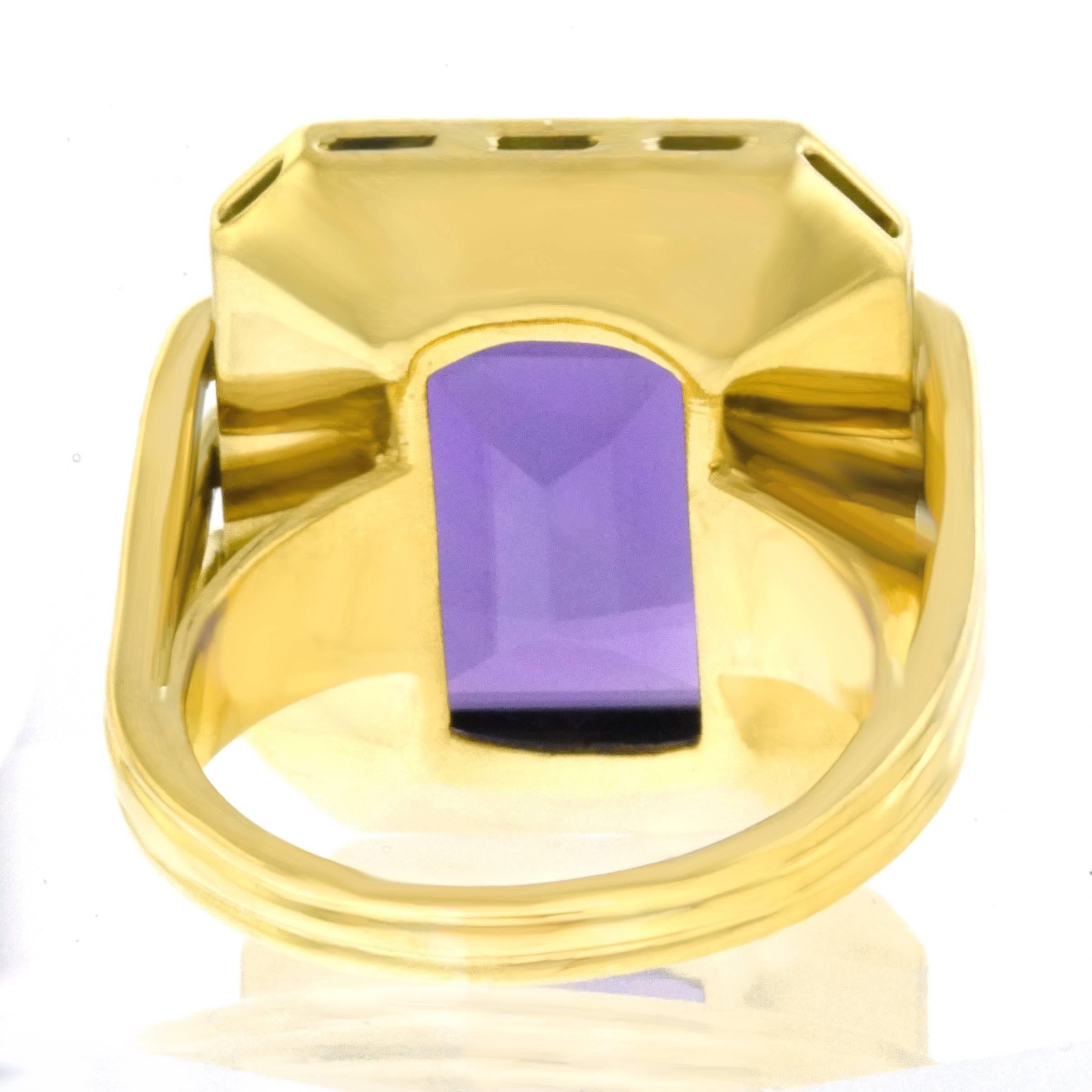 1950s Amethyst Set Gold Ring 5