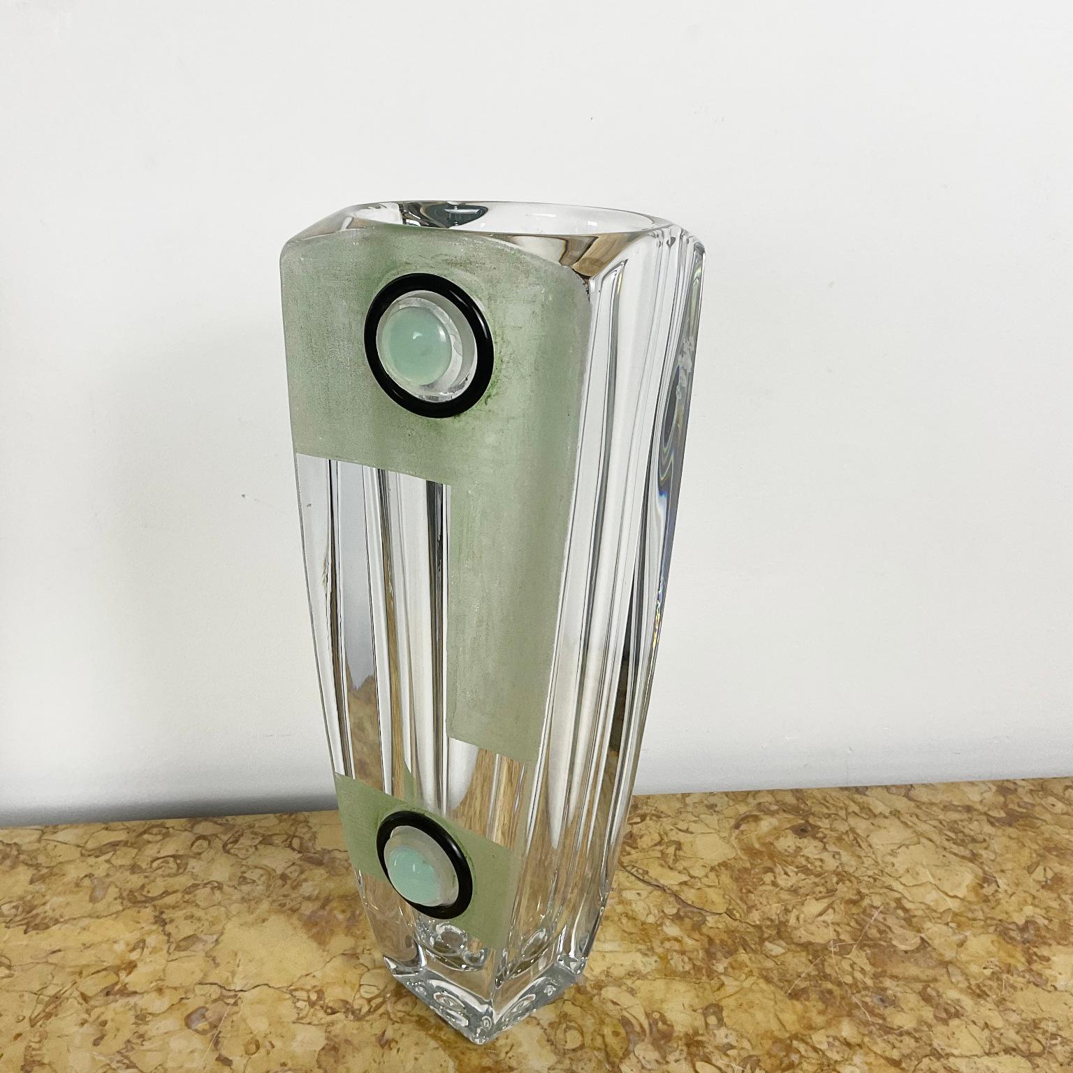 Jarrón de cristal grabado Art Déco Diseñado por Anatole Riecke Francia Años 50 Francés en venta