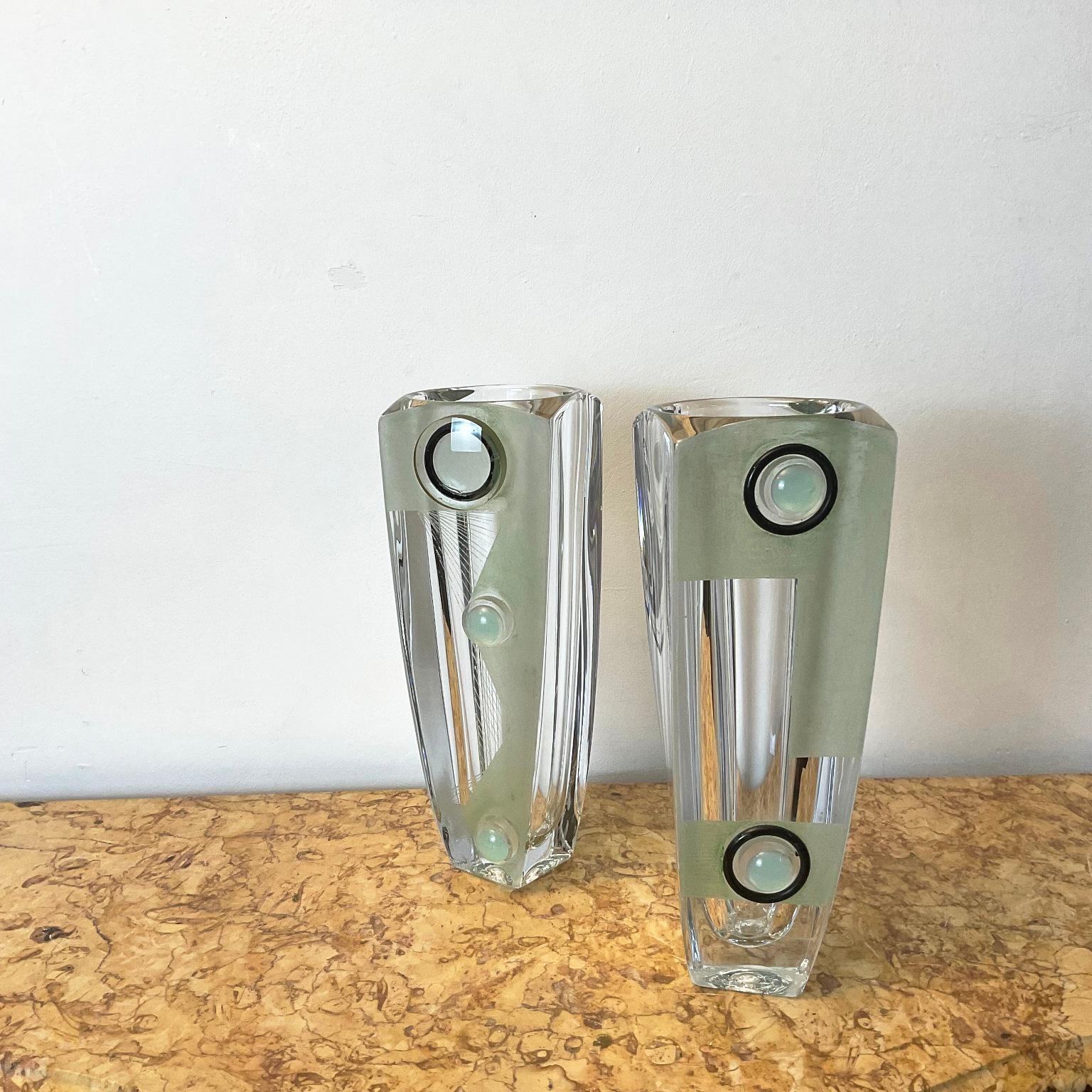 Jarrón de cristal grabado Art Déco Diseñado por Anatole Riecke Francia Años 50 Grabado en venta