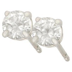 1950s and Contemporary Diamond and Platinum Stud Earrings