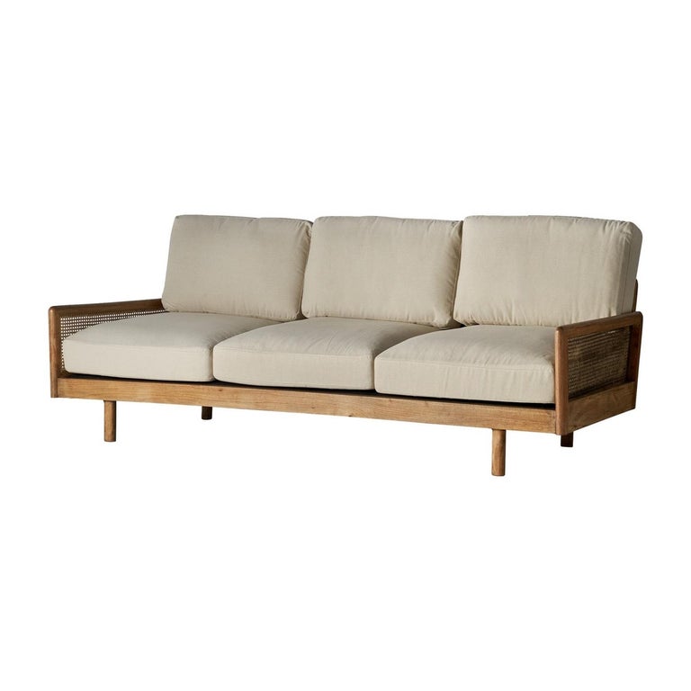 1950s And Scandinavian Modern Design Style Wooden and Rattan Wicker Cane  Sofa For Sale at 1stDibs | scandinavian sofa, cane sofas for sale
