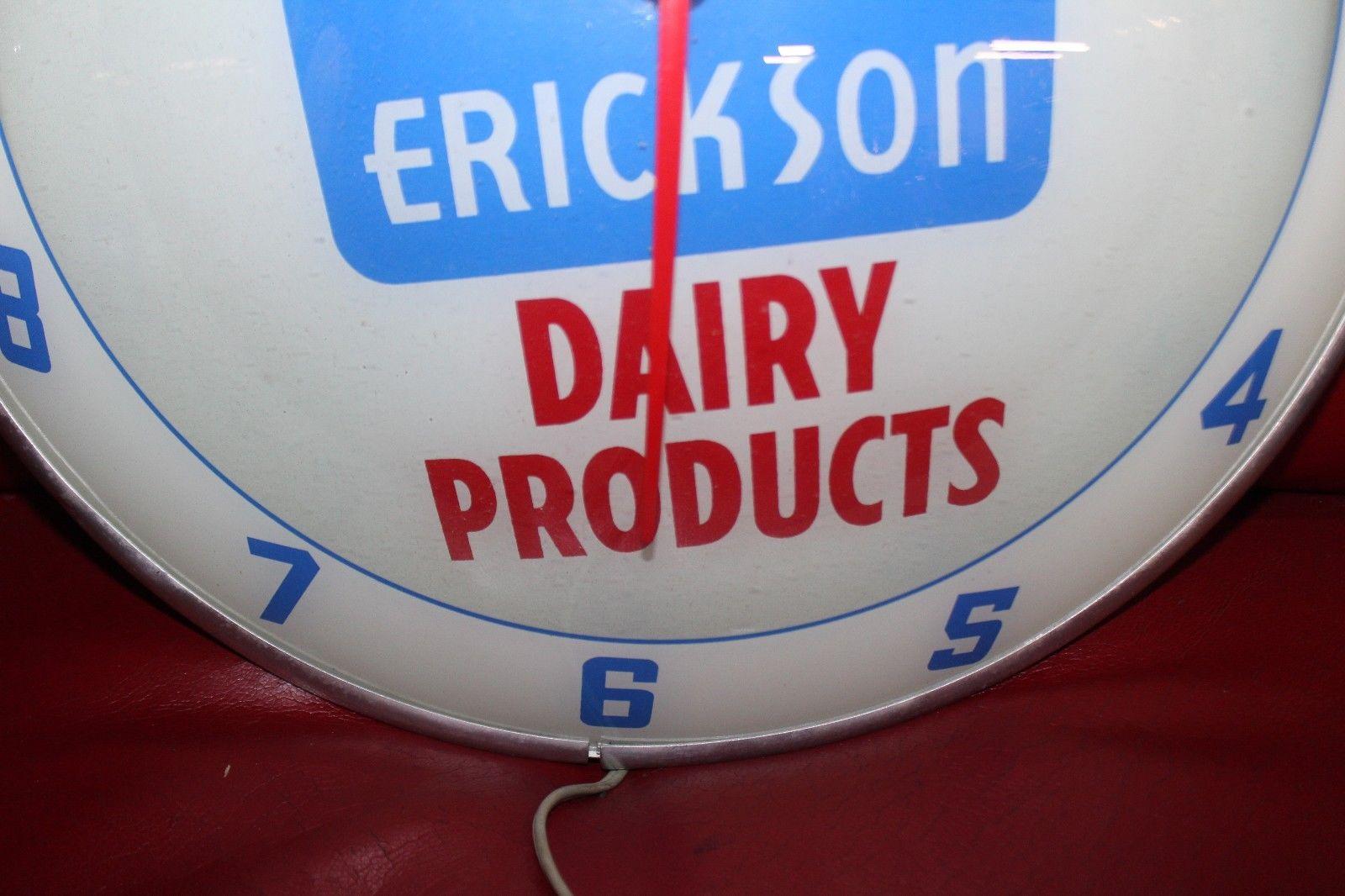 1950s Anderson Erickson Dairy Advertising Double Bubble Clock In Good Condition For Sale In Orange, CA