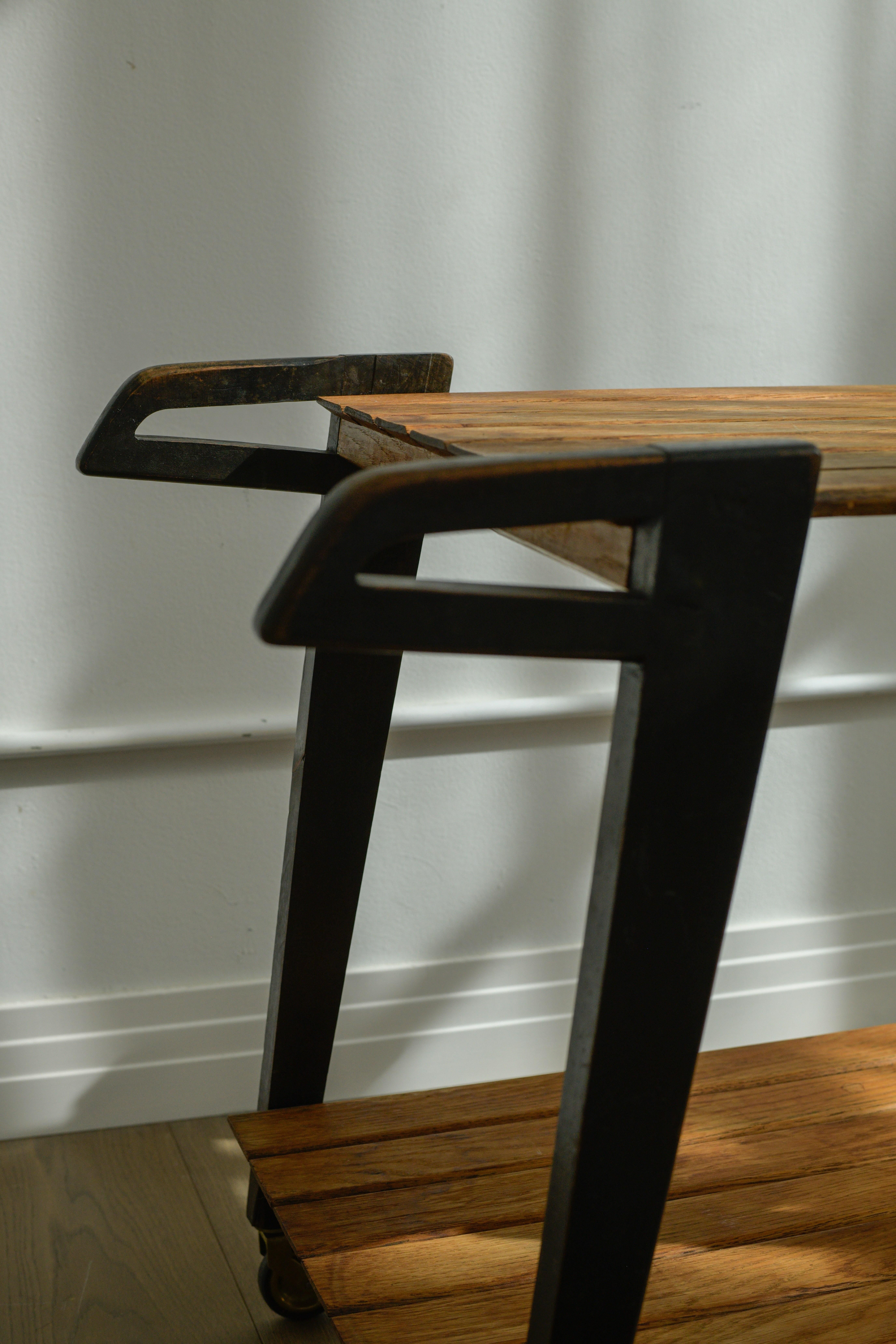 1950s Andre Paccard Serving cart Produced by Atelier Andre Paccard, France. For Sale 3