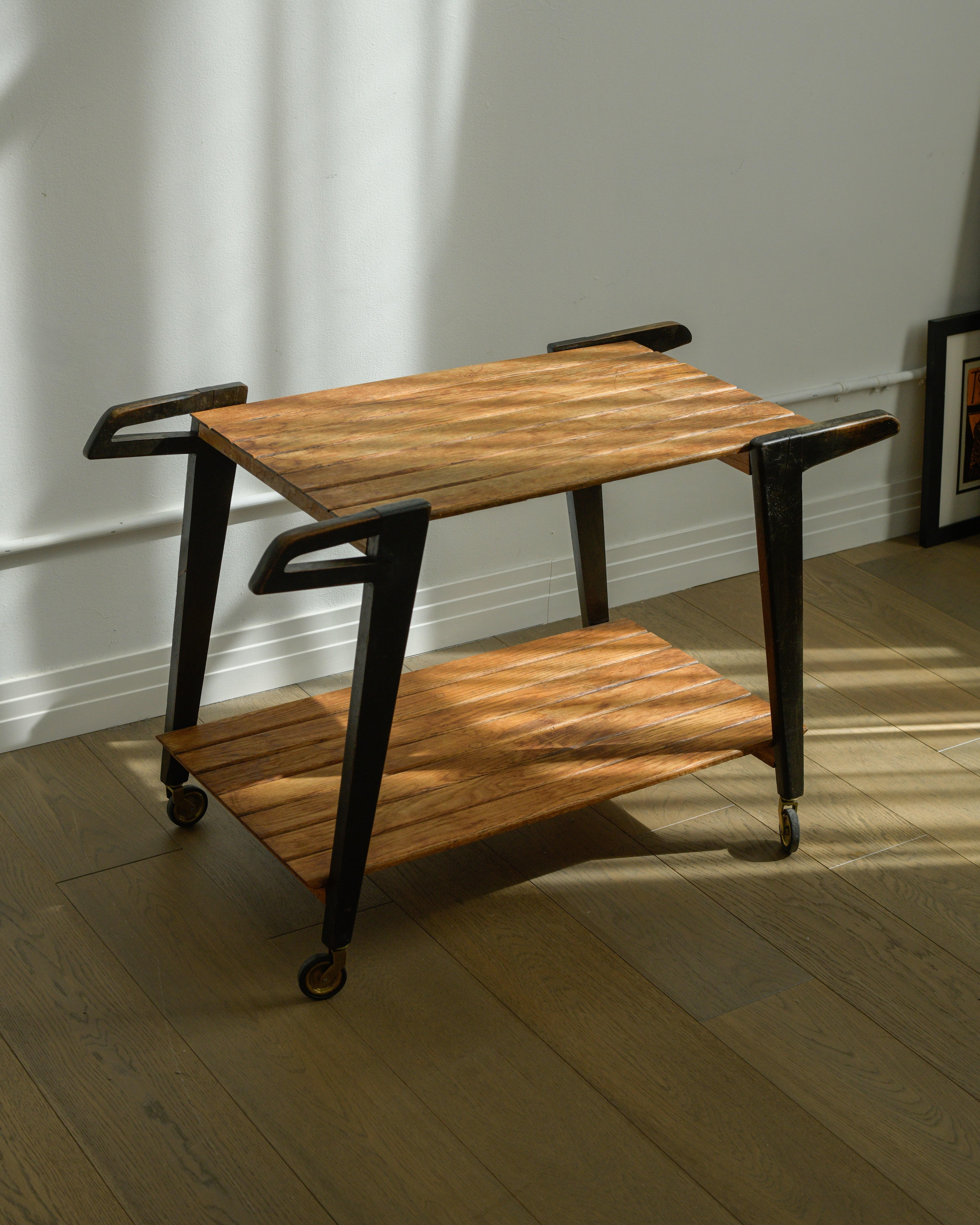 1950s Andre Paccard Serving cart Produced by Atelier Andre Paccard, France. For Sale 4