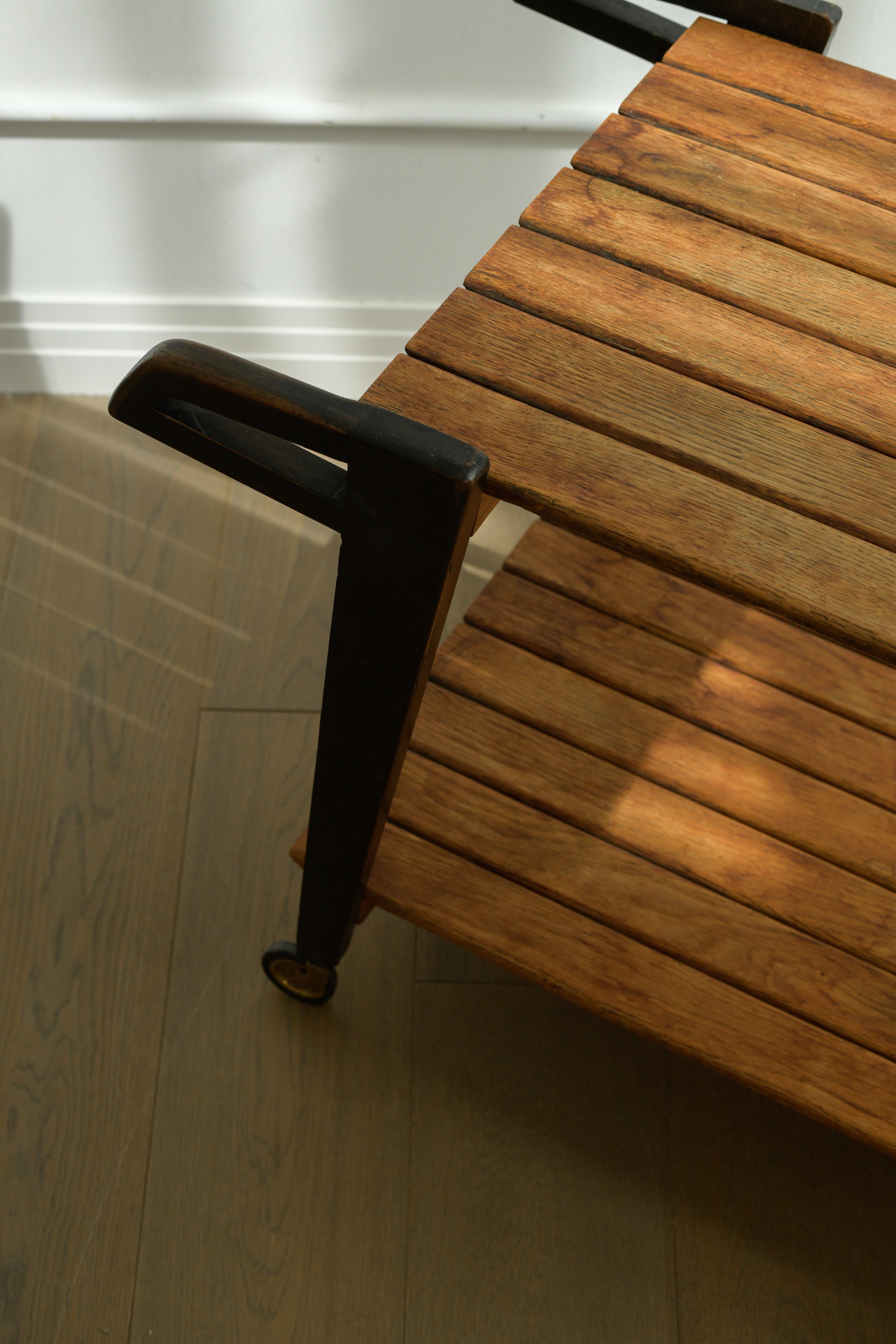 French 1950s Andre Paccard Serving cart Produced by Atelier Andre Paccard, France. For Sale