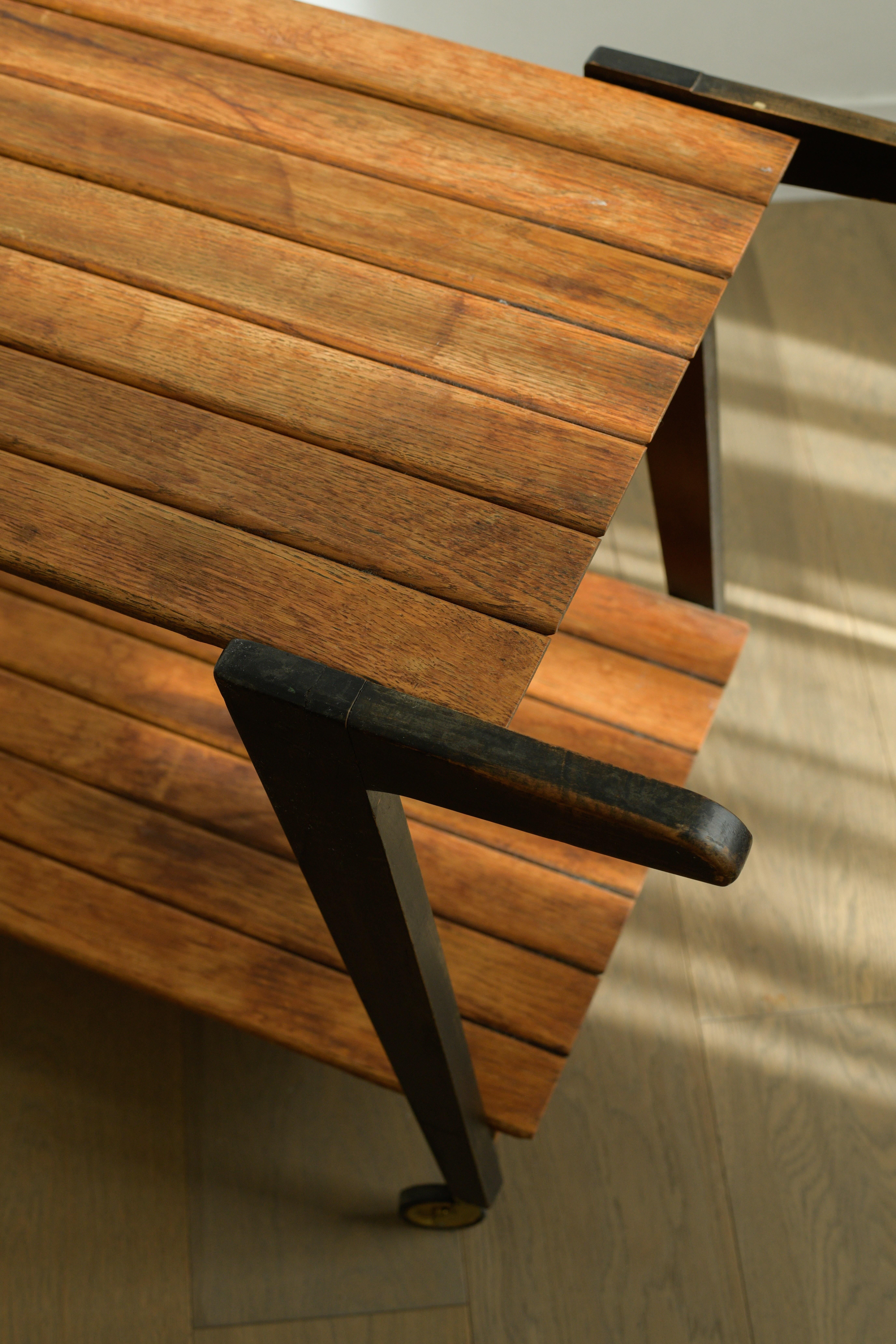 Ebonized 1950s Andre Paccard Serving cart Produced by Atelier Andre Paccard, France. For Sale